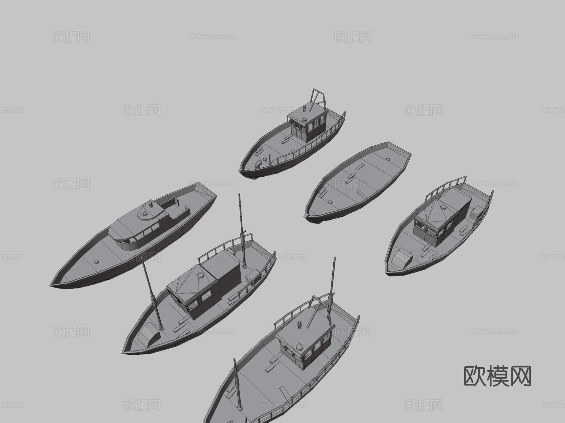 废料场船只su模型