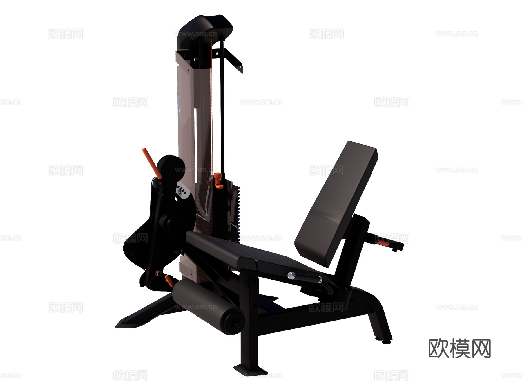 运动器材 健身器材 健身房设备 坐式屈腿训练器su模型
