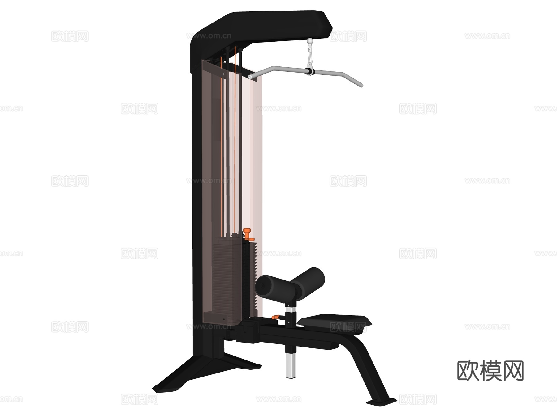 运动器材 健身器材 健身房设备 高拉背肌训练器su模型