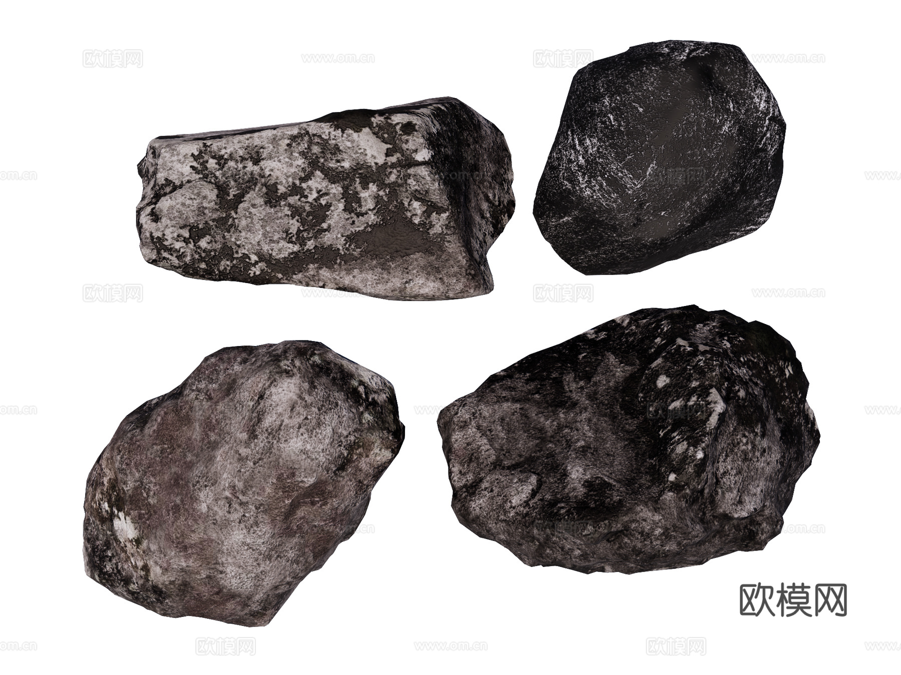 景观石 假山石头 园林景观su模型