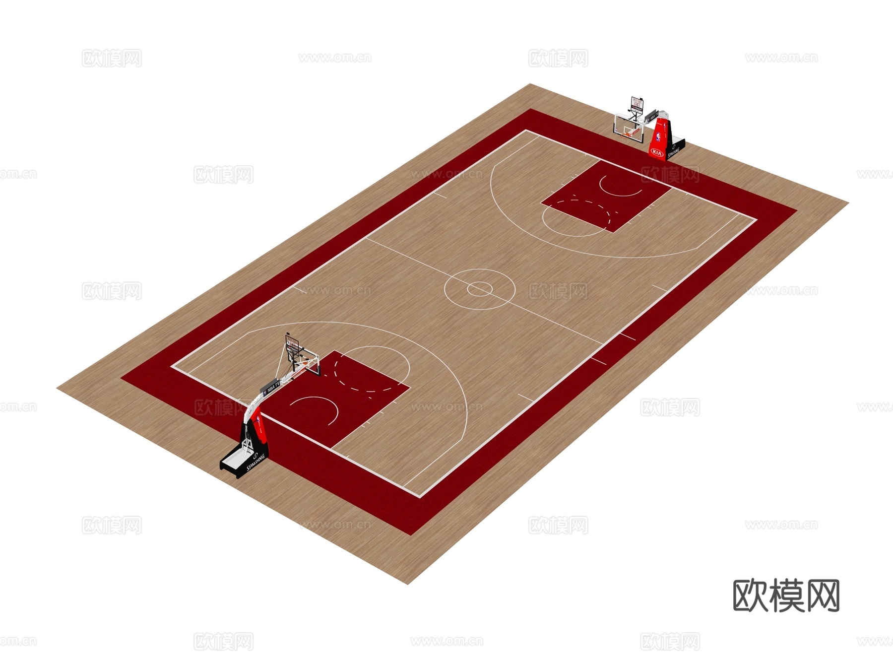 篮球场su模型