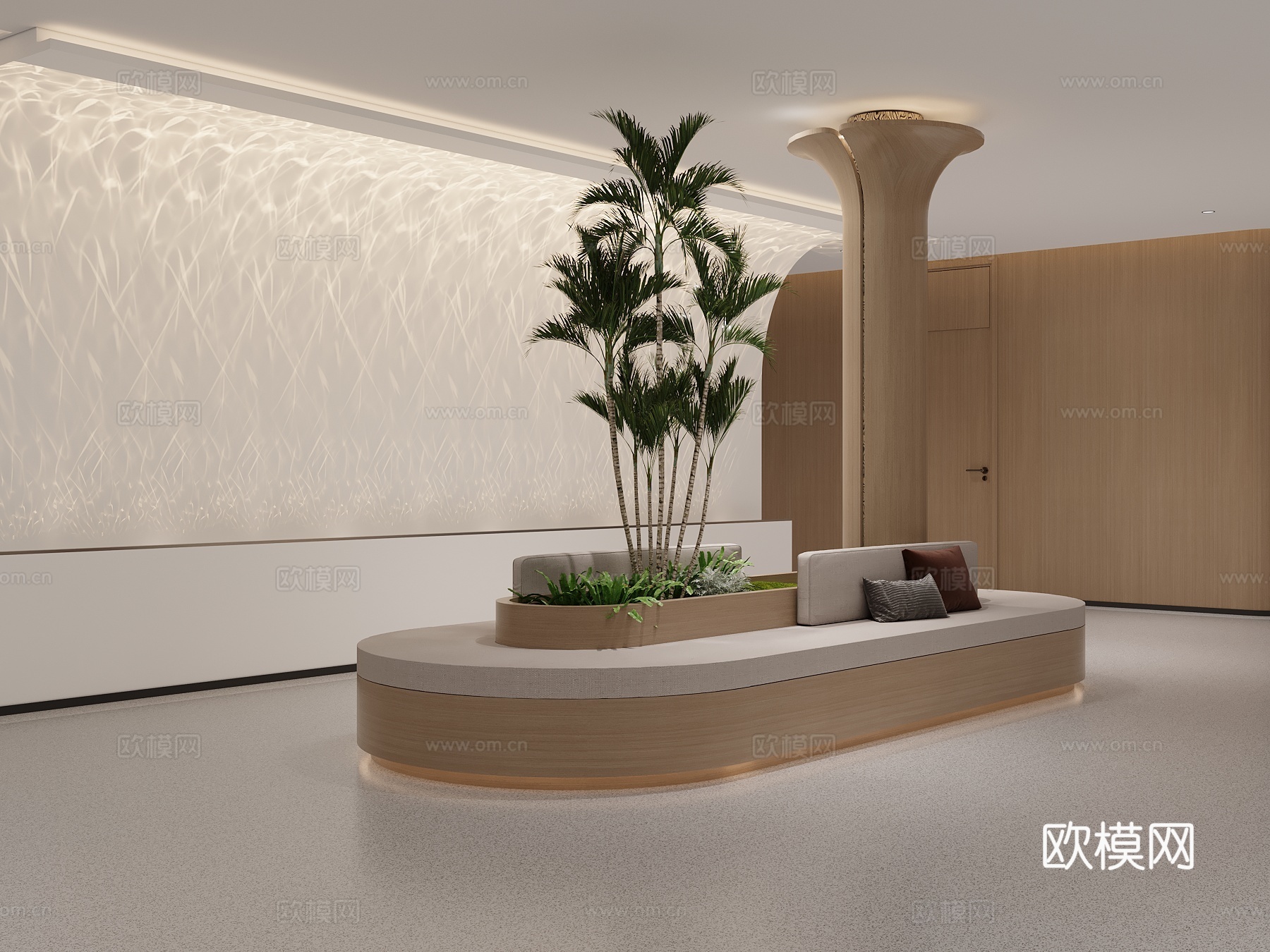 现代景观 卡座 造型柱su模型