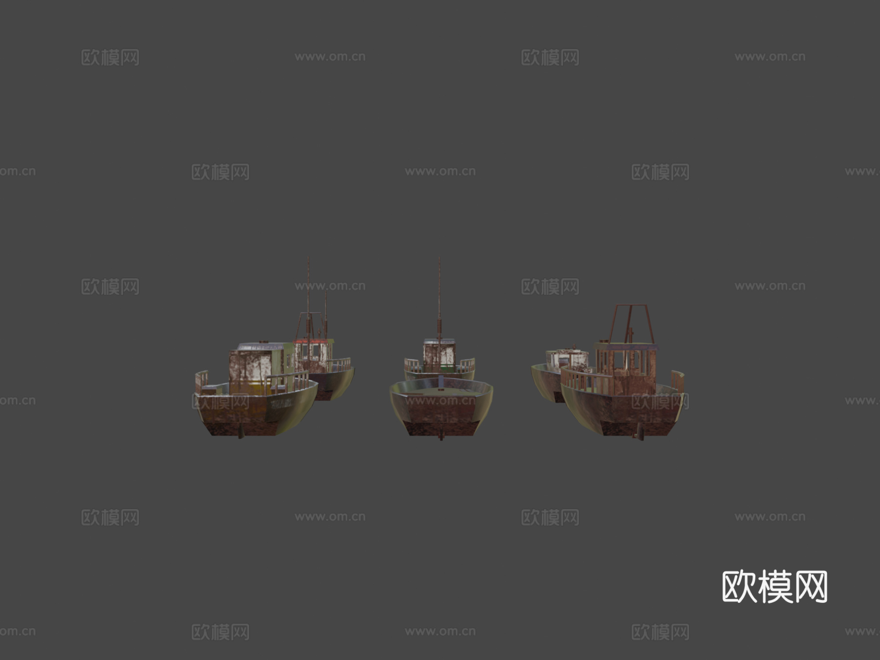 废料场船只su模型