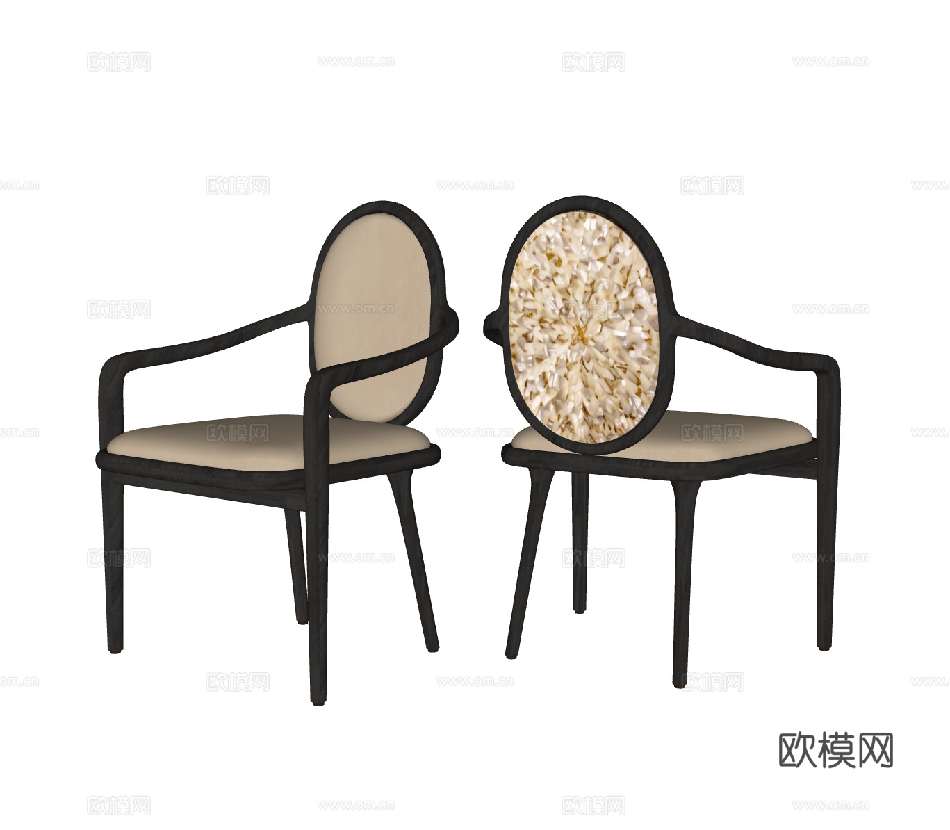 意式轻奢餐椅su模型