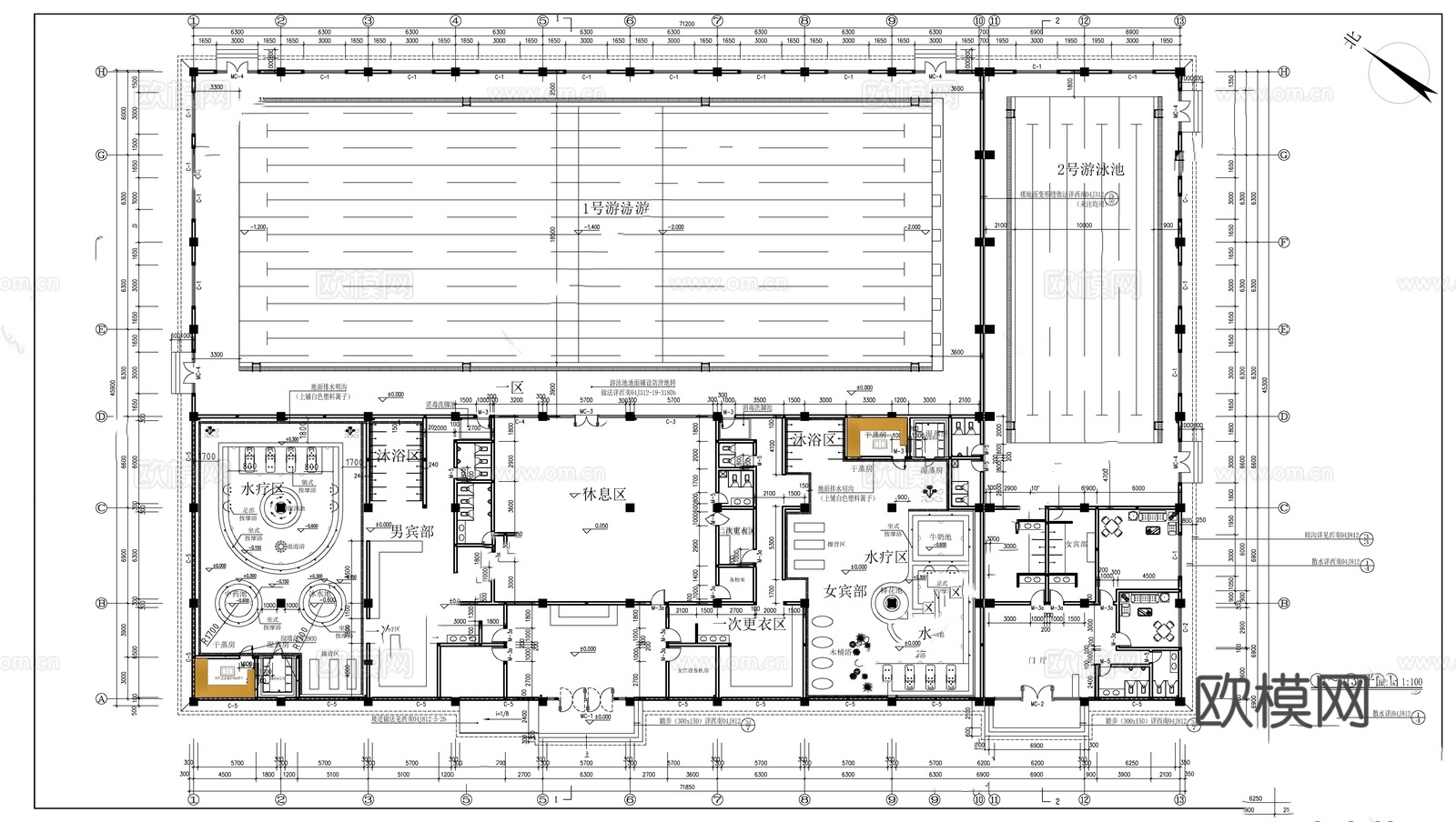 游泳馆 游泳池 游泳健身 室外泳池 游泳池节点详图 室内游泳cad施工图