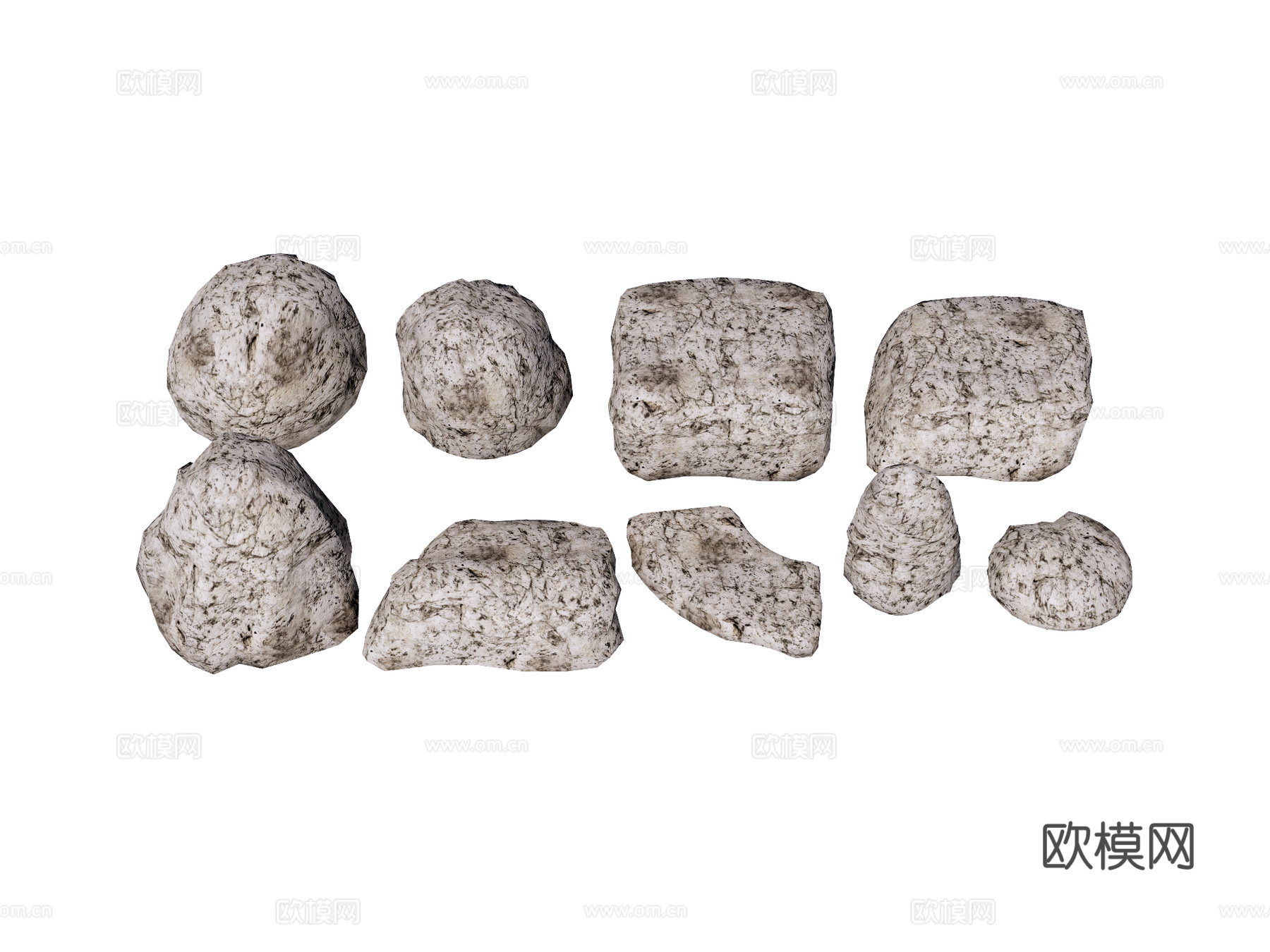 景观石 假山石头 园林景观su模型