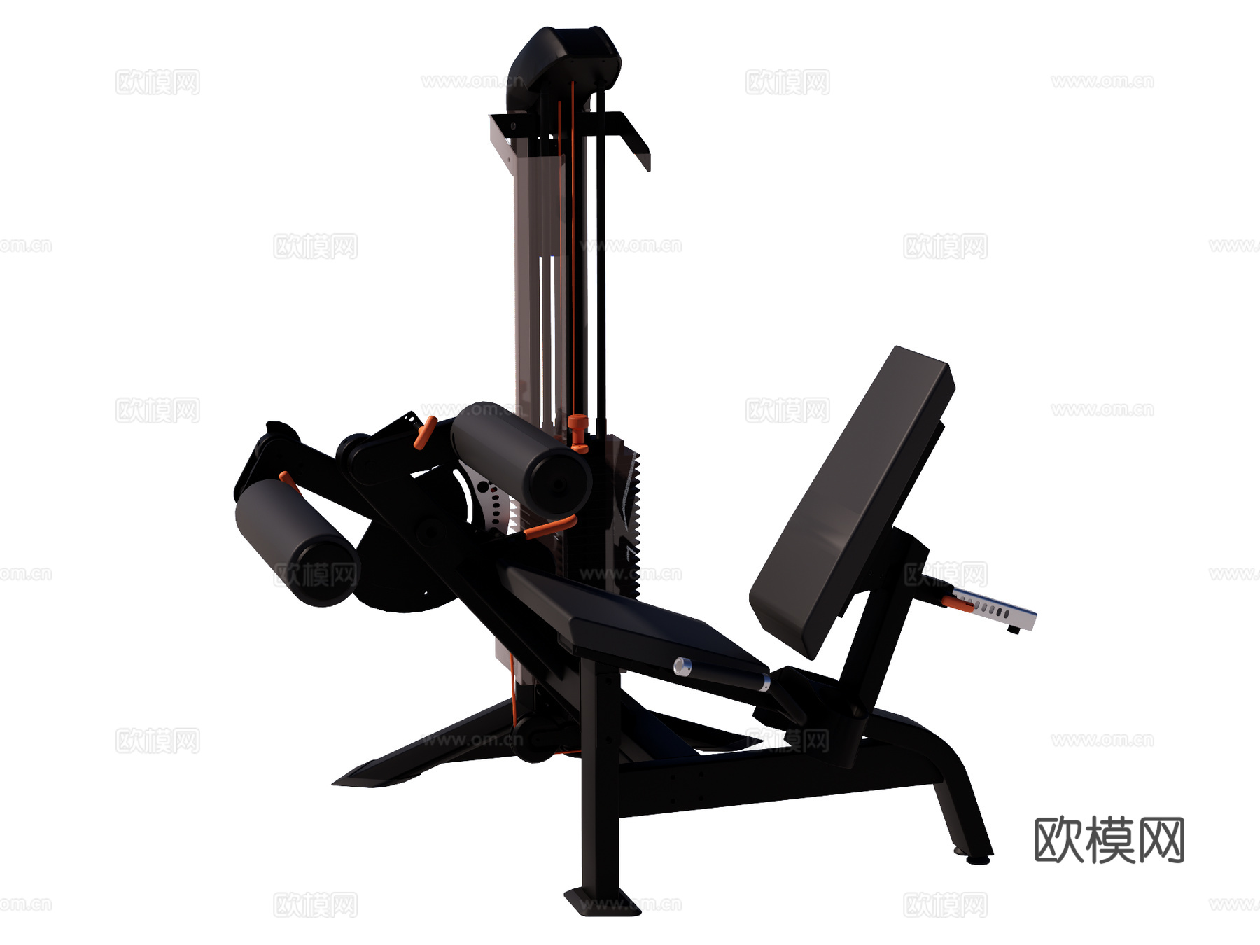 运动器材 健身器材 健身房设备 坐式屈腿训练器su模型