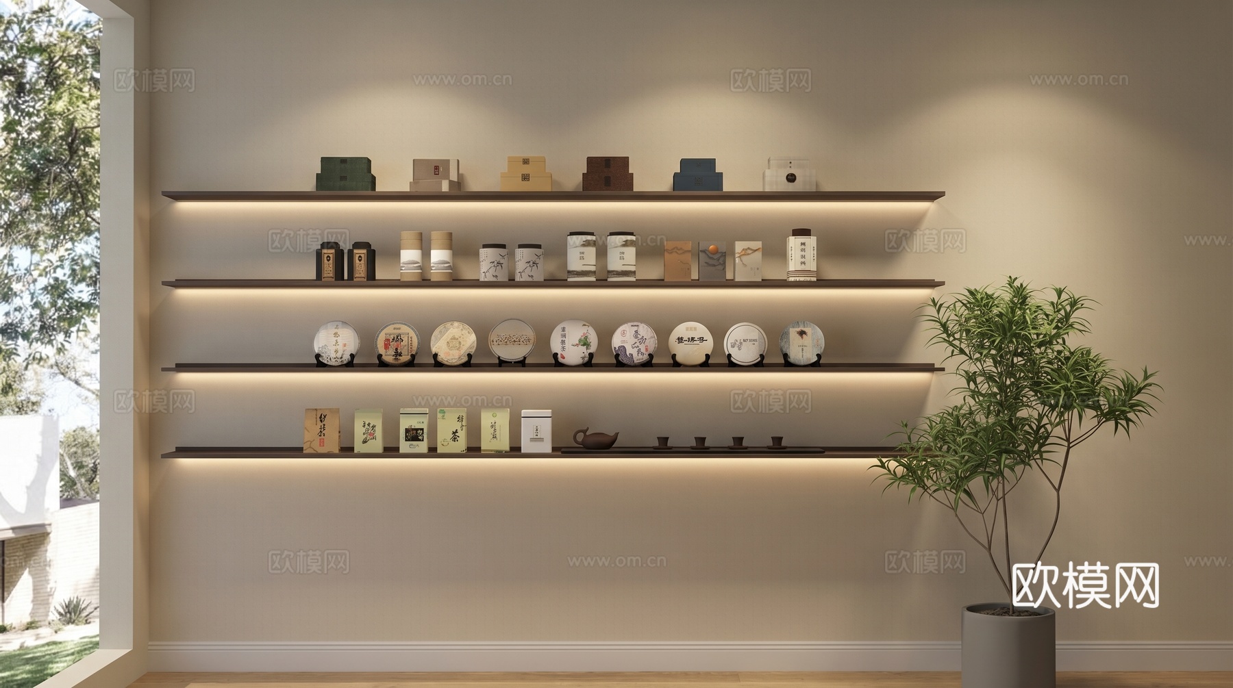 茶叶_茶盒_茶罐  茶杯  茶具组合su模型