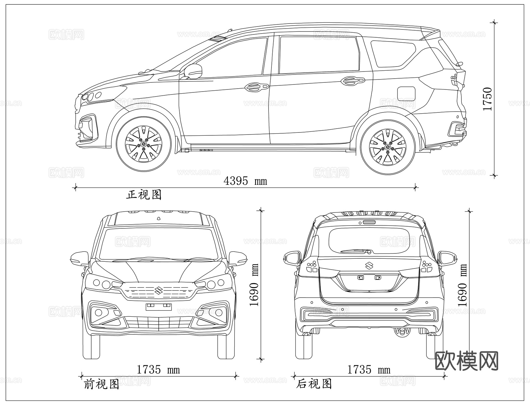 铃木埃尔迪加 七座家用MPV 印尼进口MPV 丰田拉明cad施工图cad施工图