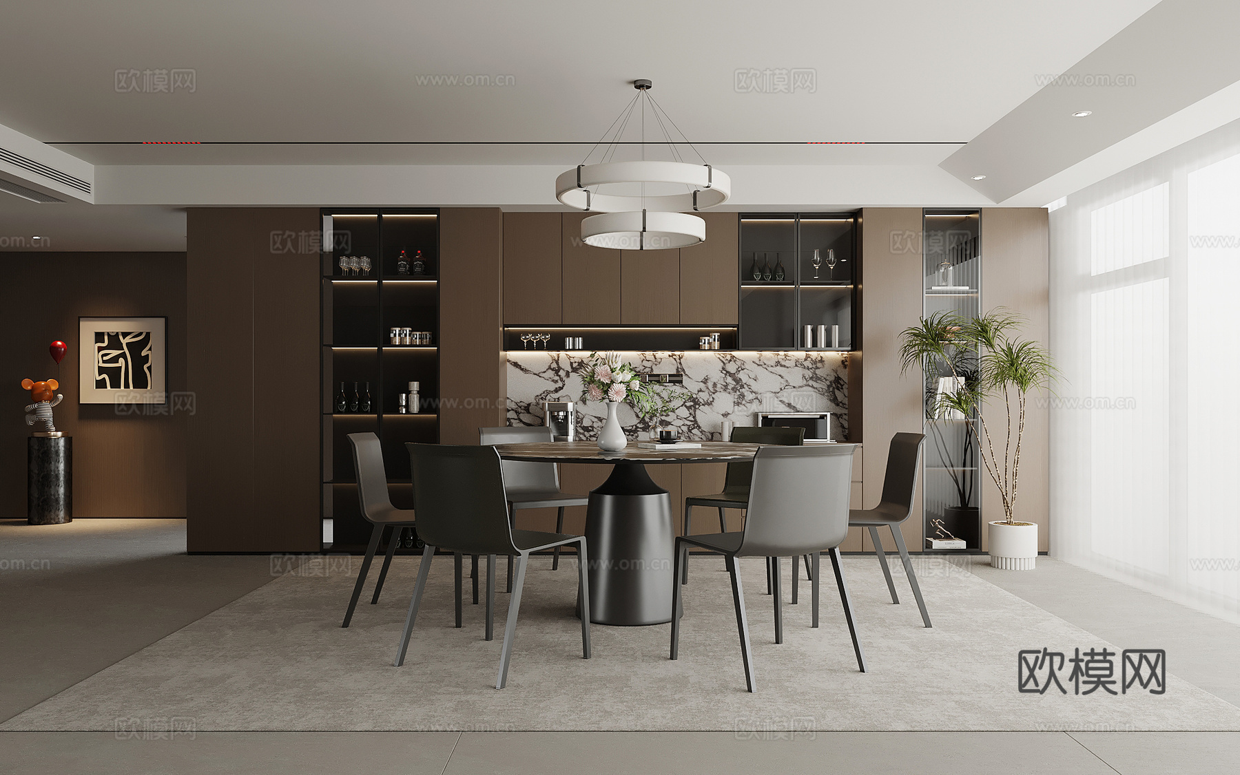 意式餐厅su模型