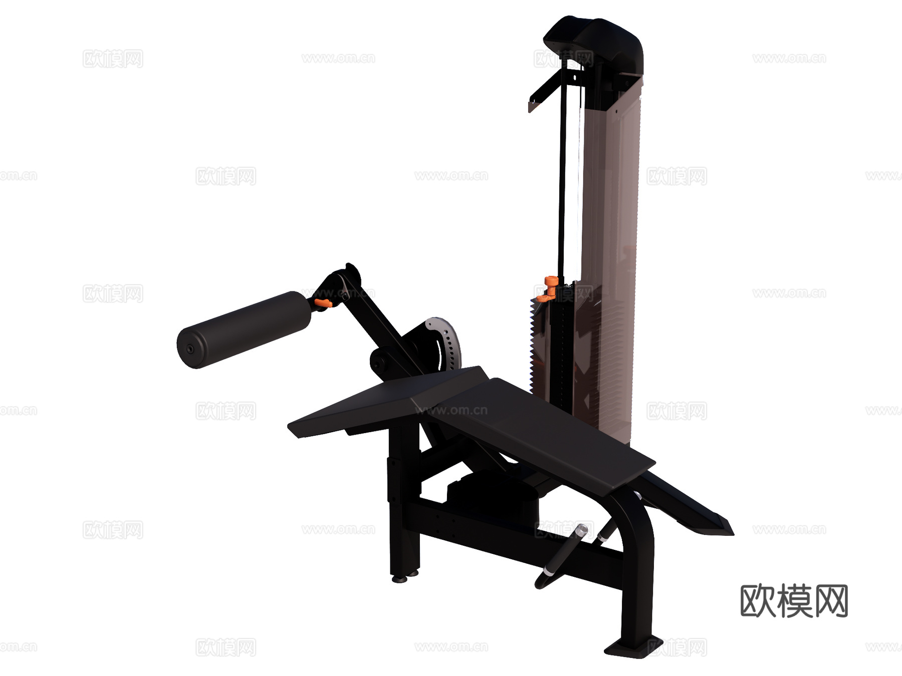 运动器材 健身器材 健身房设备 卧式曲腿训练器su模型