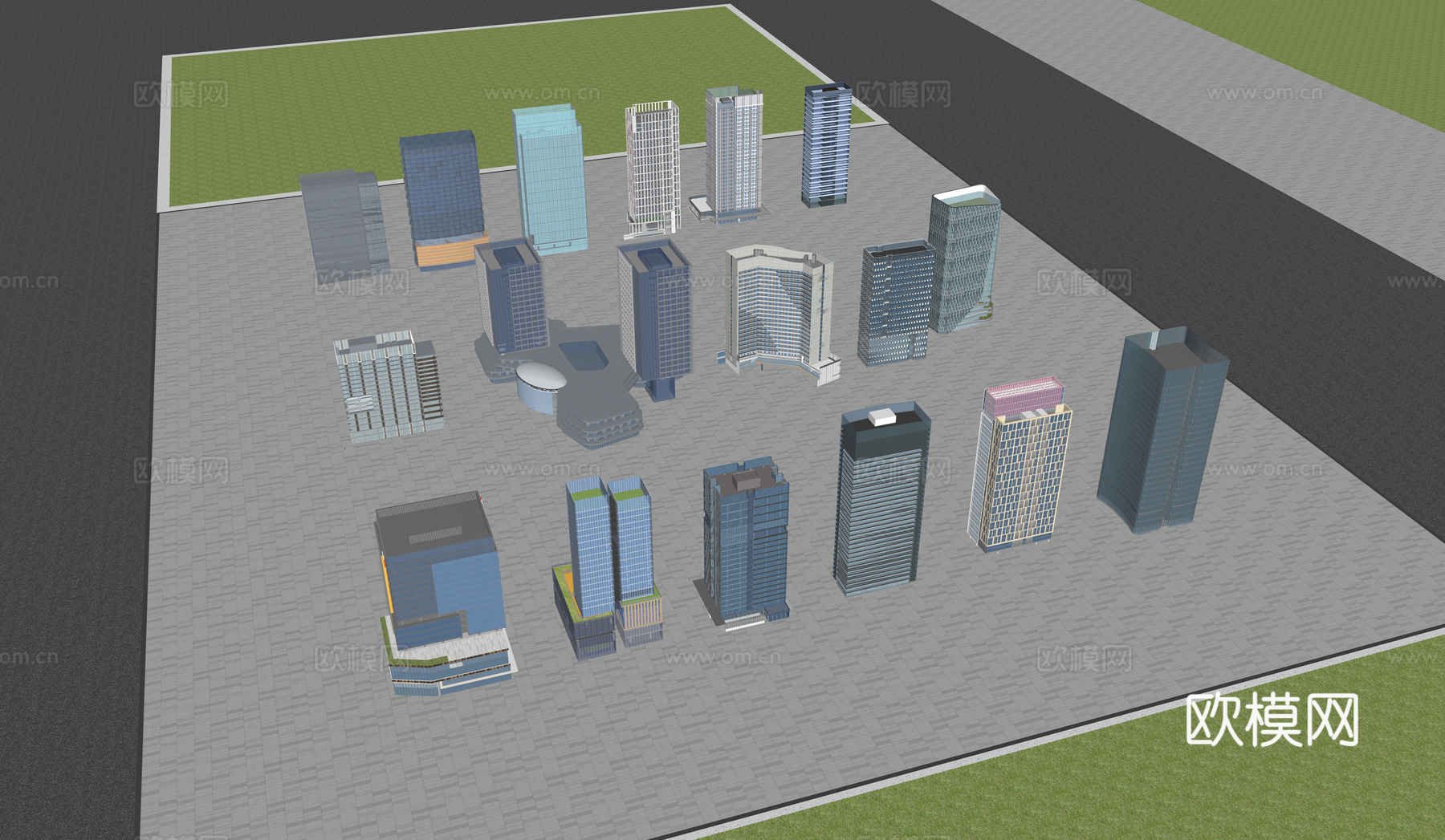 现代高楼大厦  写字楼  办公楼  建筑外观su模型