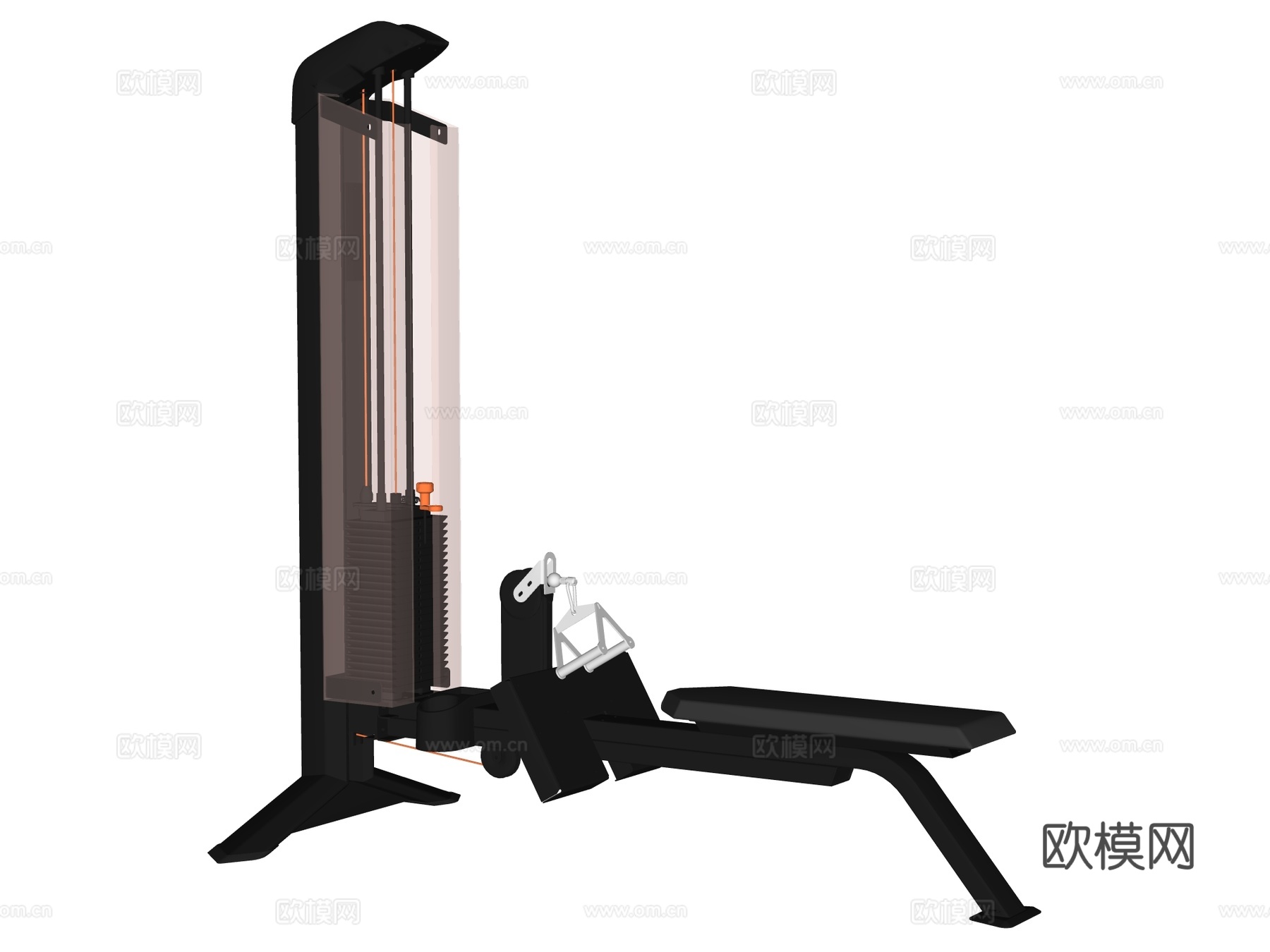运动器材 健身器材 健身房设备 划船机su模型