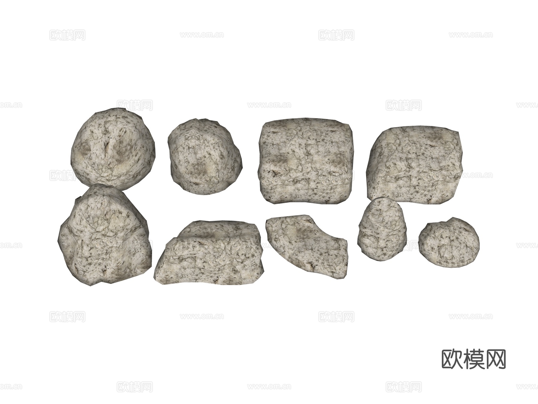 景观石 假山石头 园林景观su模型