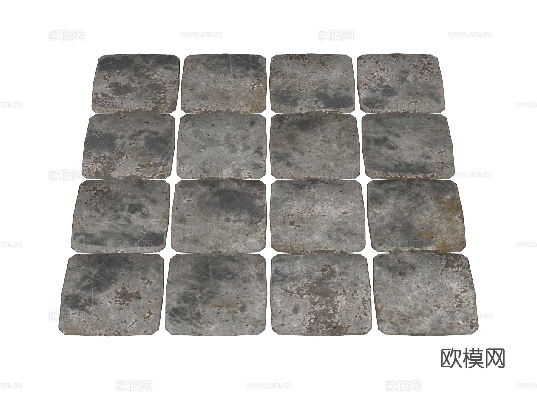 石板 石踏步 汀步 园林景观su模型