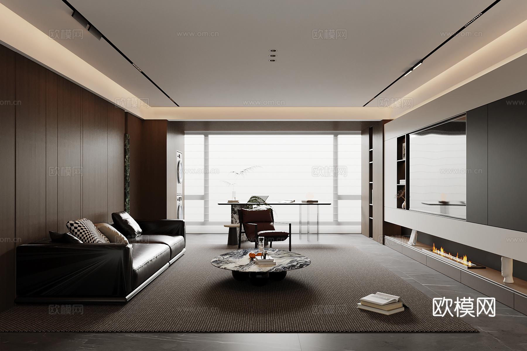 意式客厅su模型