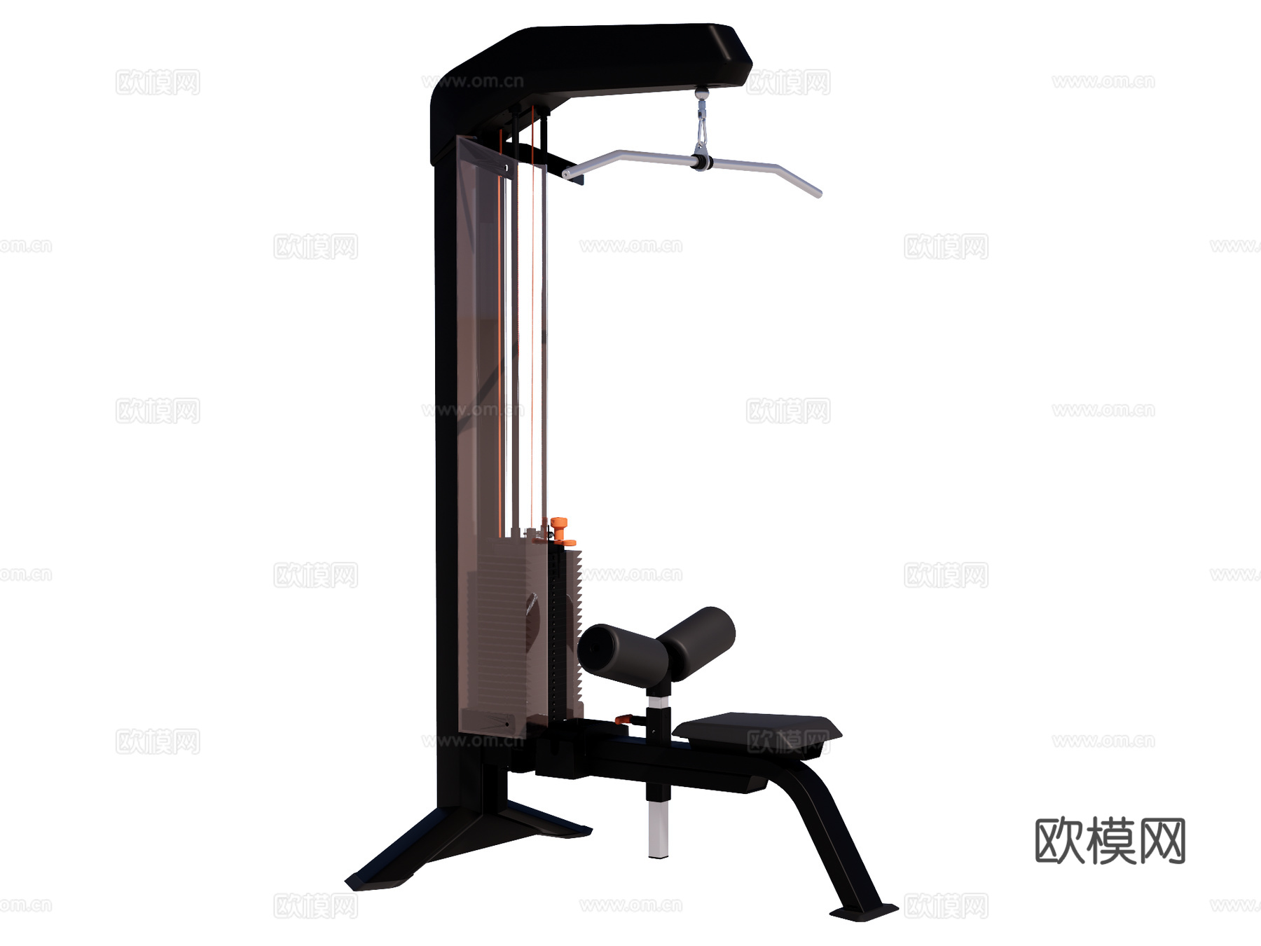 运动器材 健身器材 健身房设备 高拉背肌训练器su模型