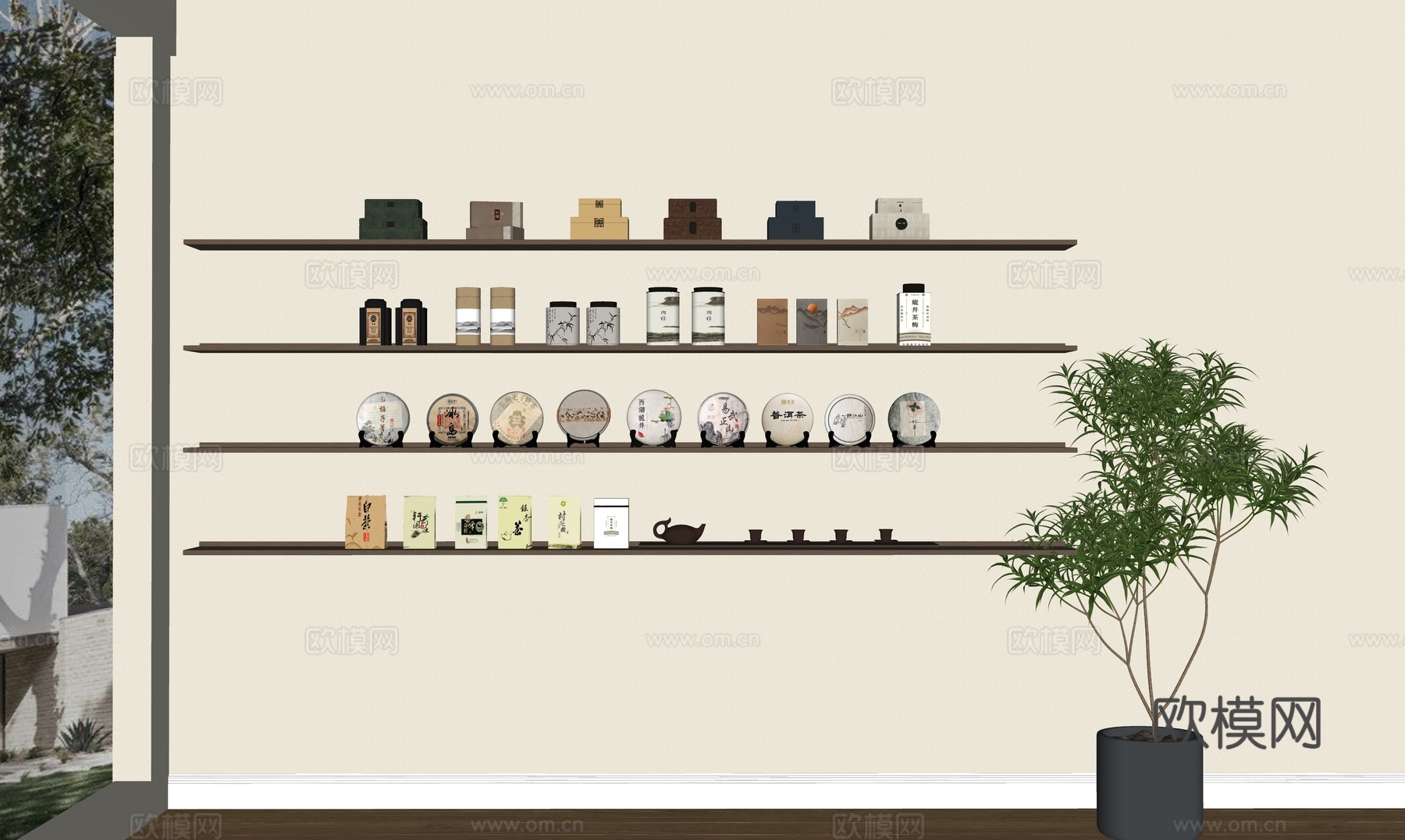 茶叶_茶盒_茶罐  茶杯  茶具组合su模型