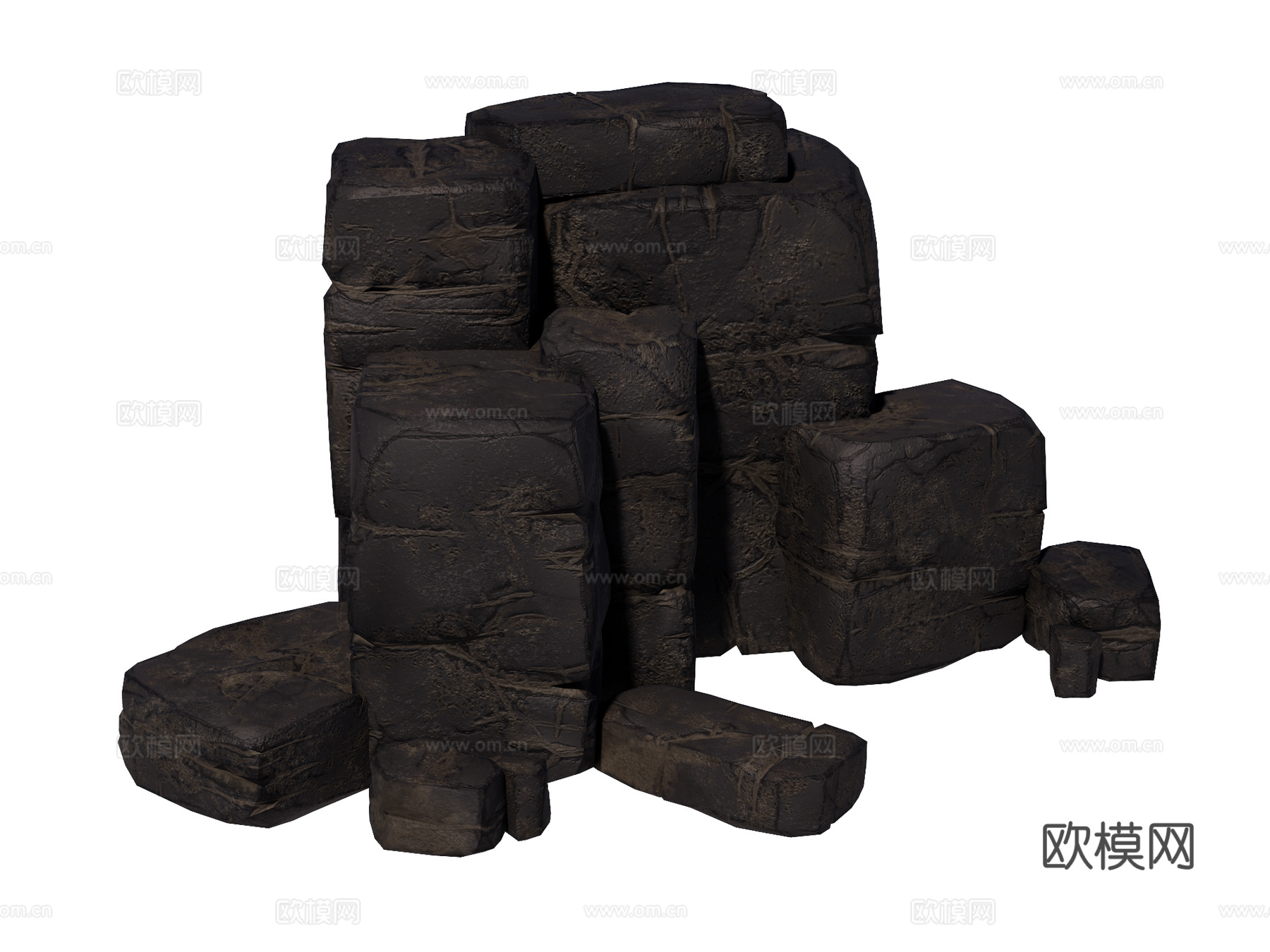 景观石 假山石头 园林景观su模型