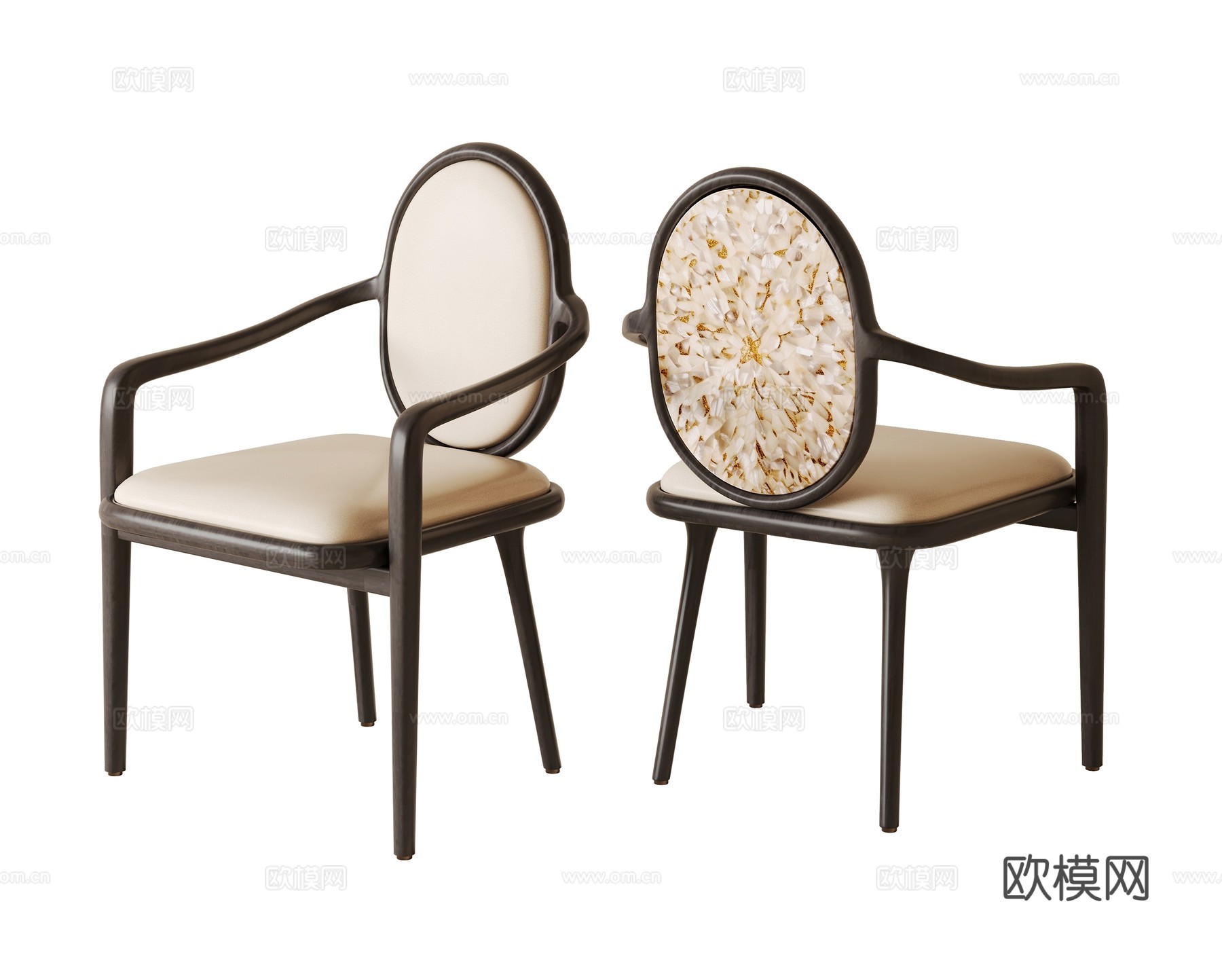 意式轻奢餐椅su模型