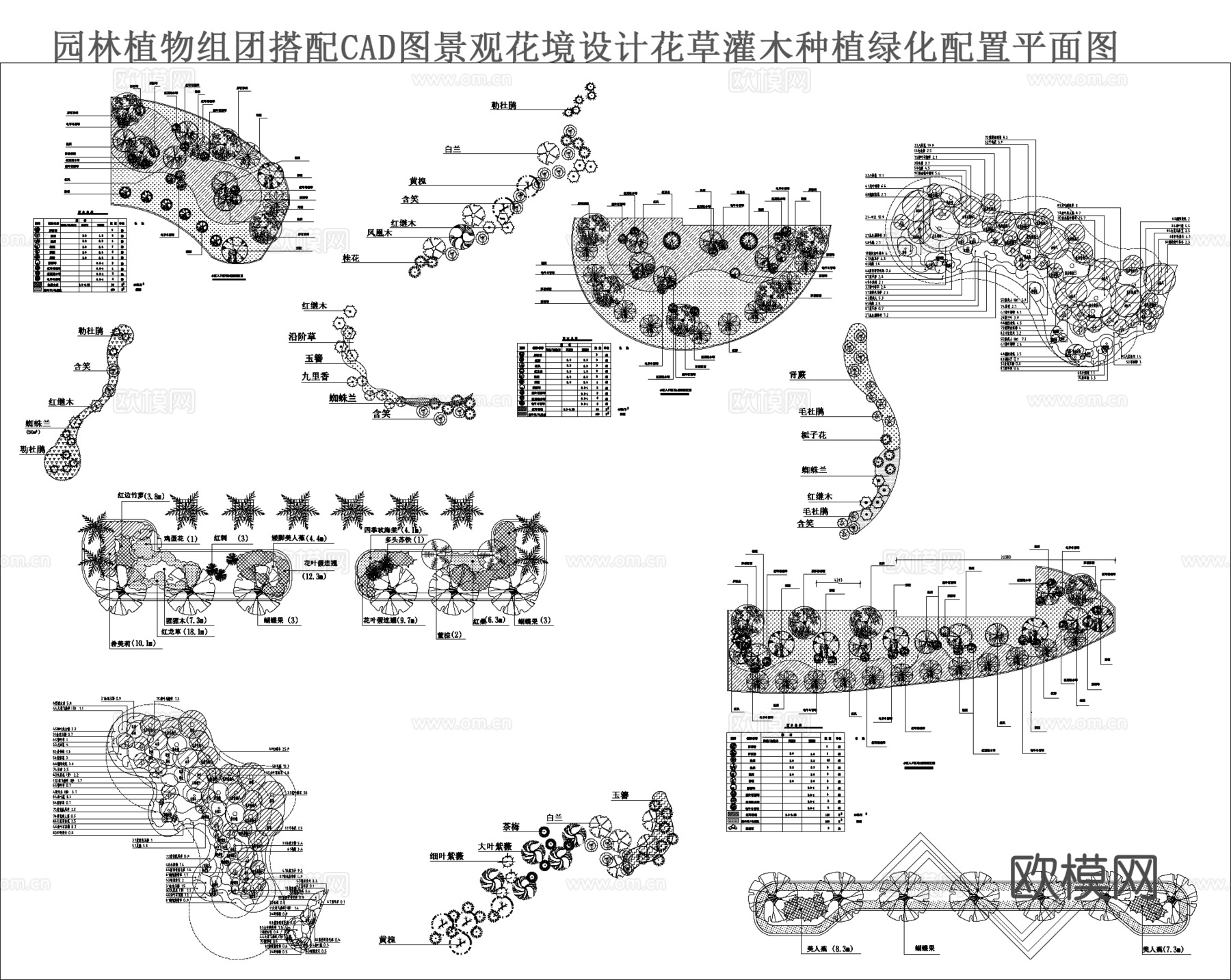 园林植物组团搭配CADcad施工图