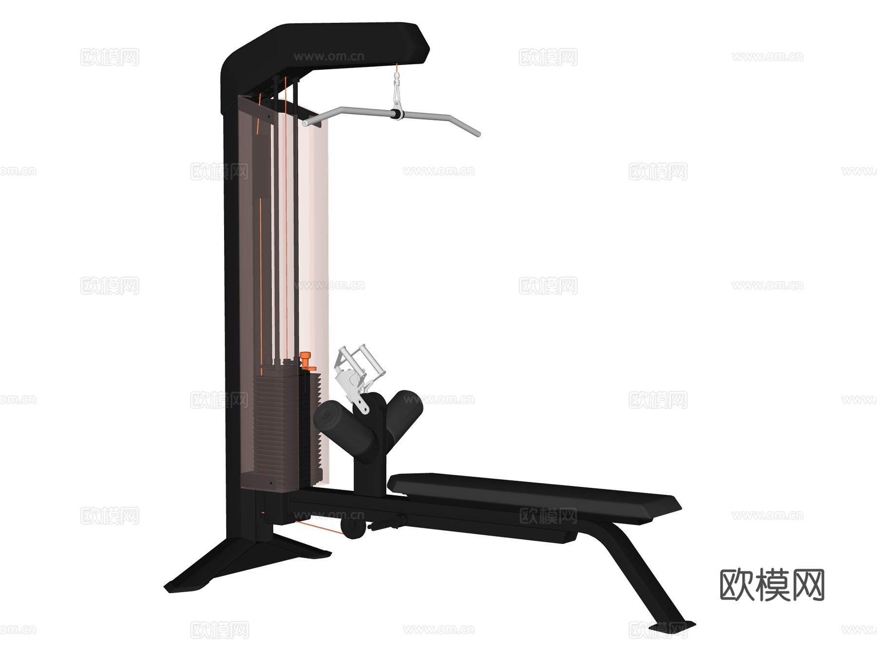 运动器材 健身器材 健身房设备 高拉背肌训练器su模型
