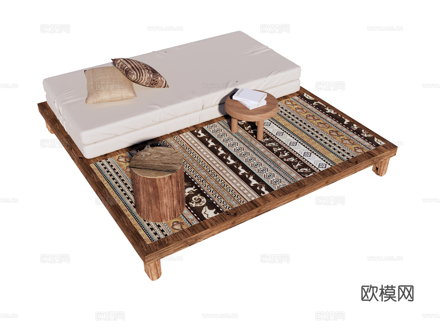 户外沙发 户外沙发床 户外桌椅su模型