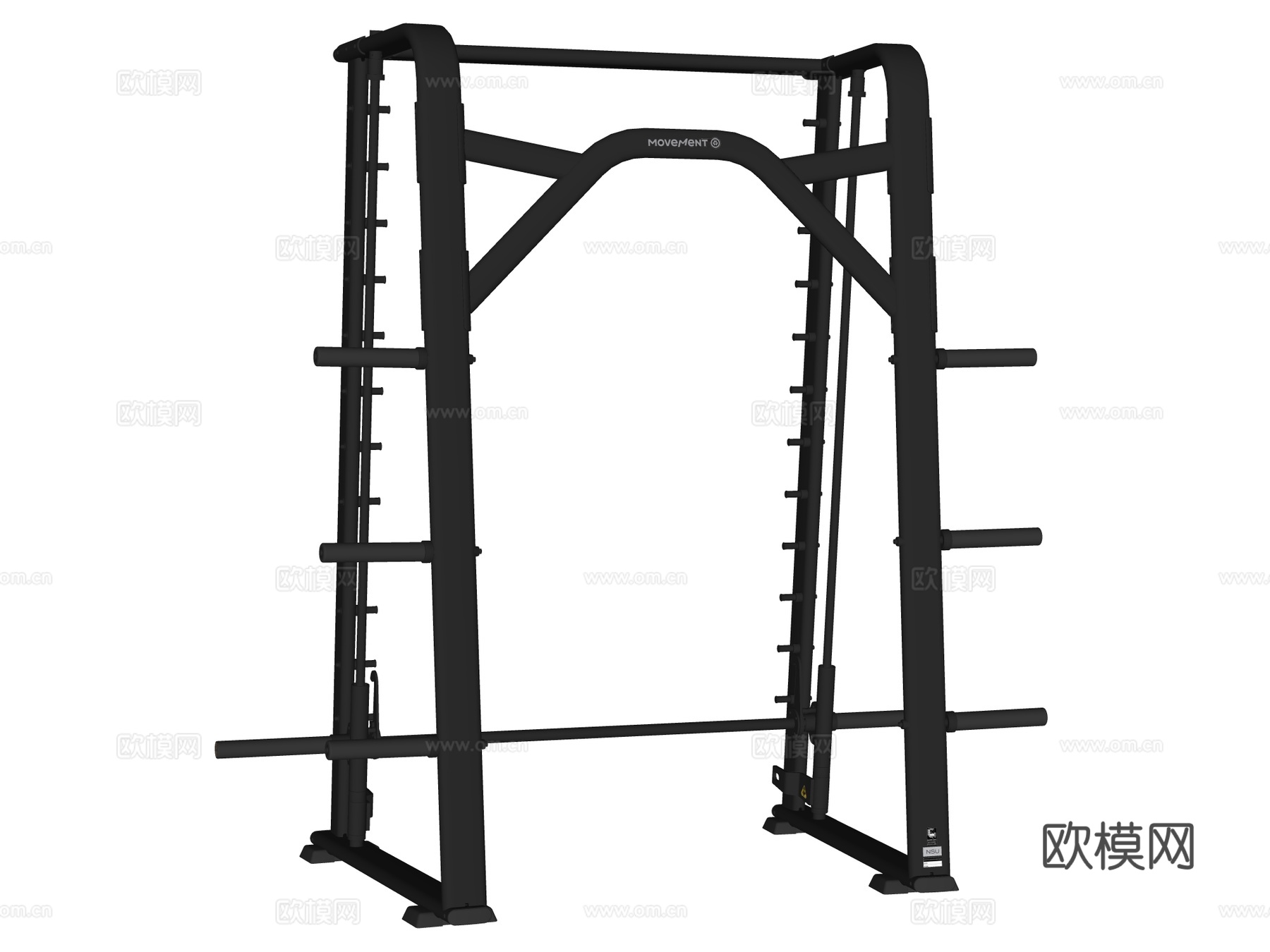 运动器材 健身器材 健身房设备 自由深蹲架su模型