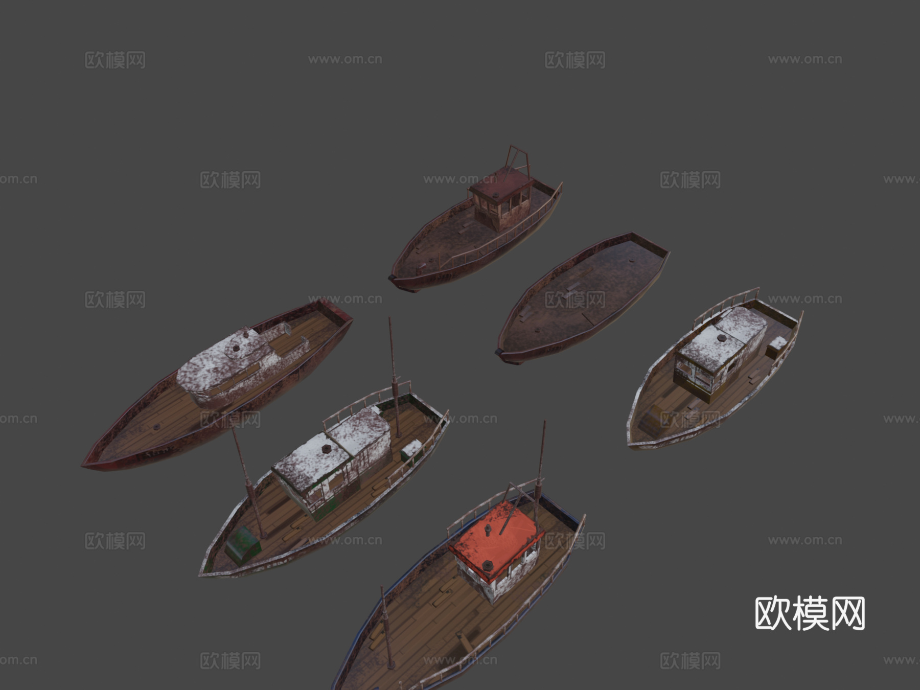 废料场船只su模型