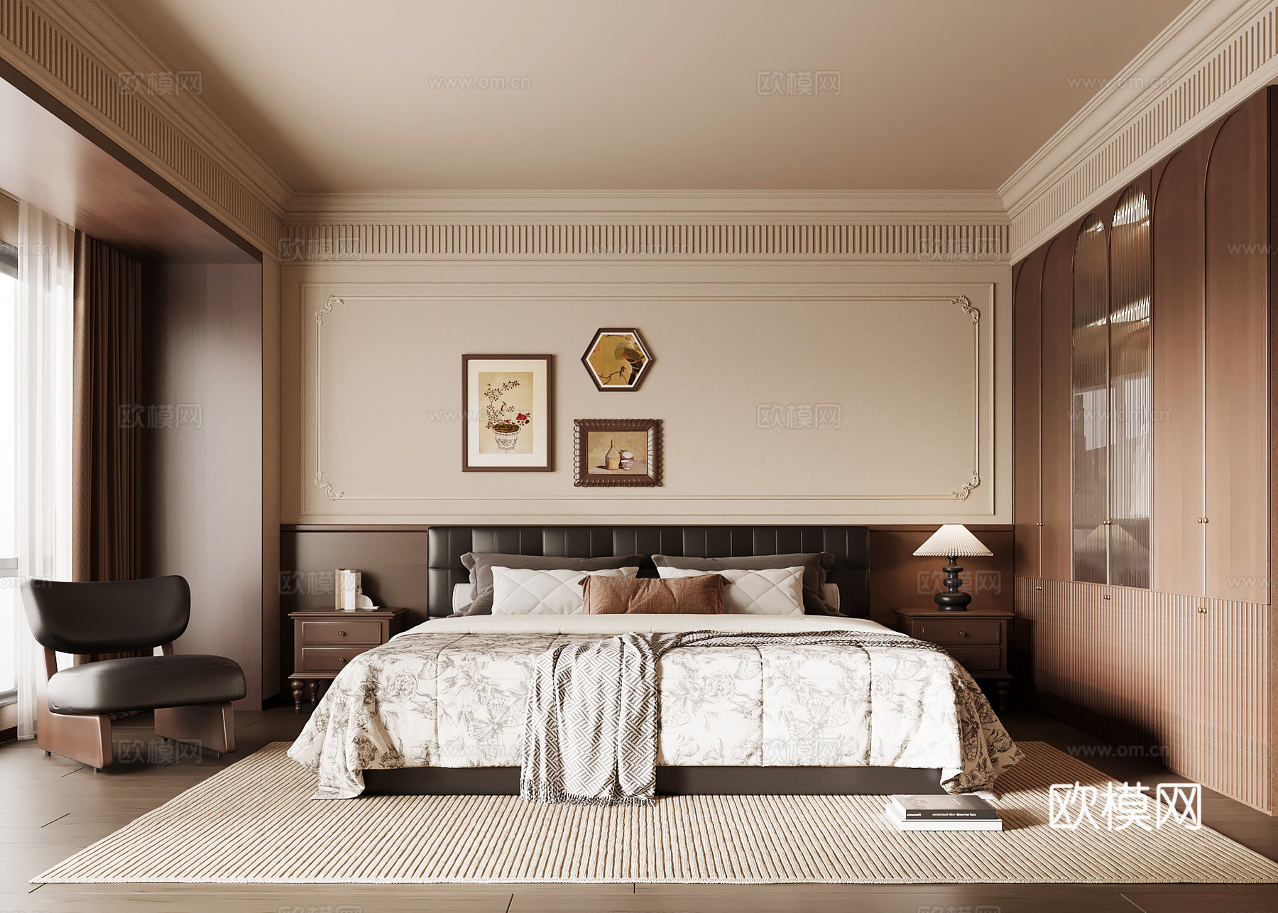法式中古卧室su模型