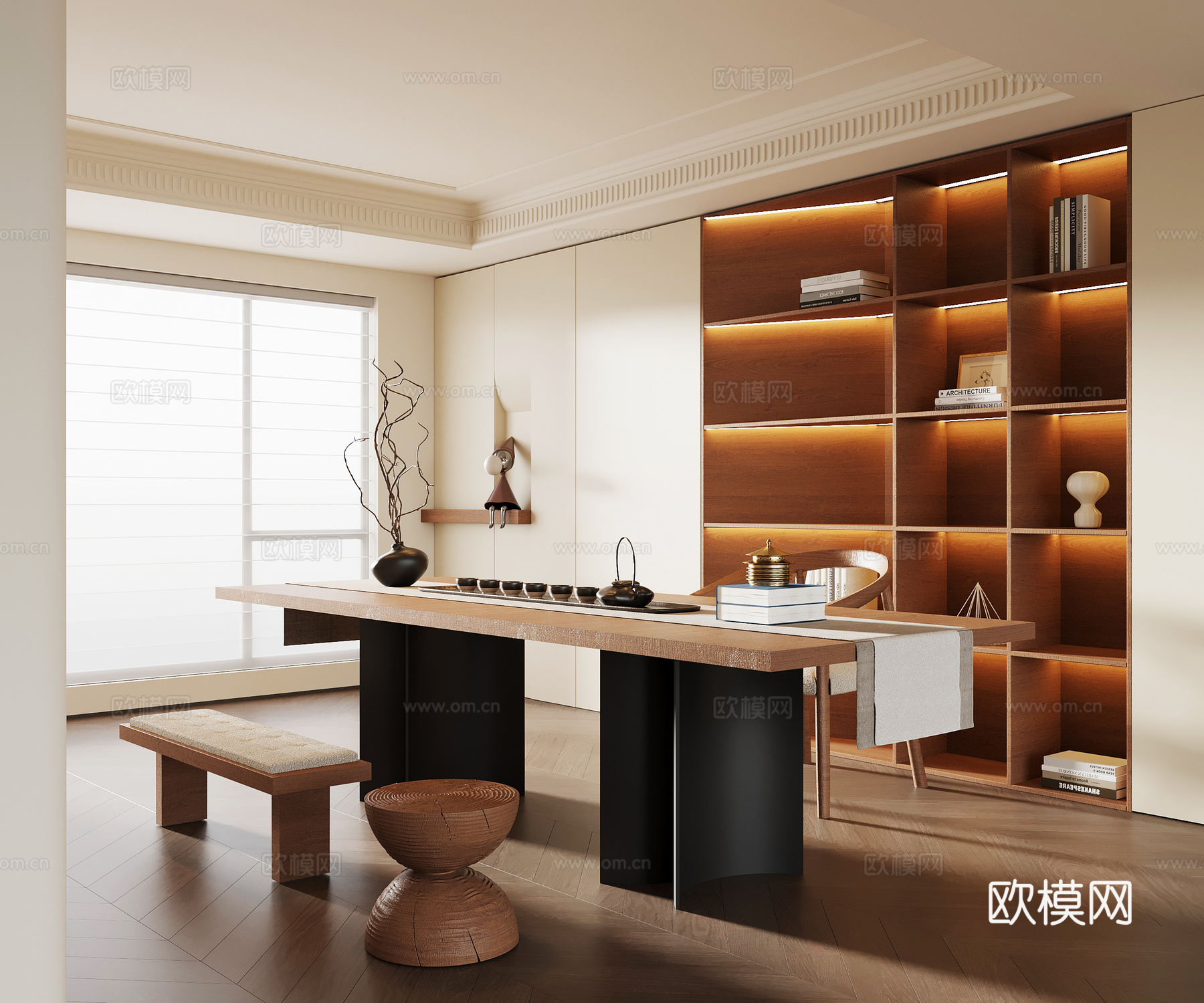 中古茶室 茶桌椅 茶柜su模型su模型