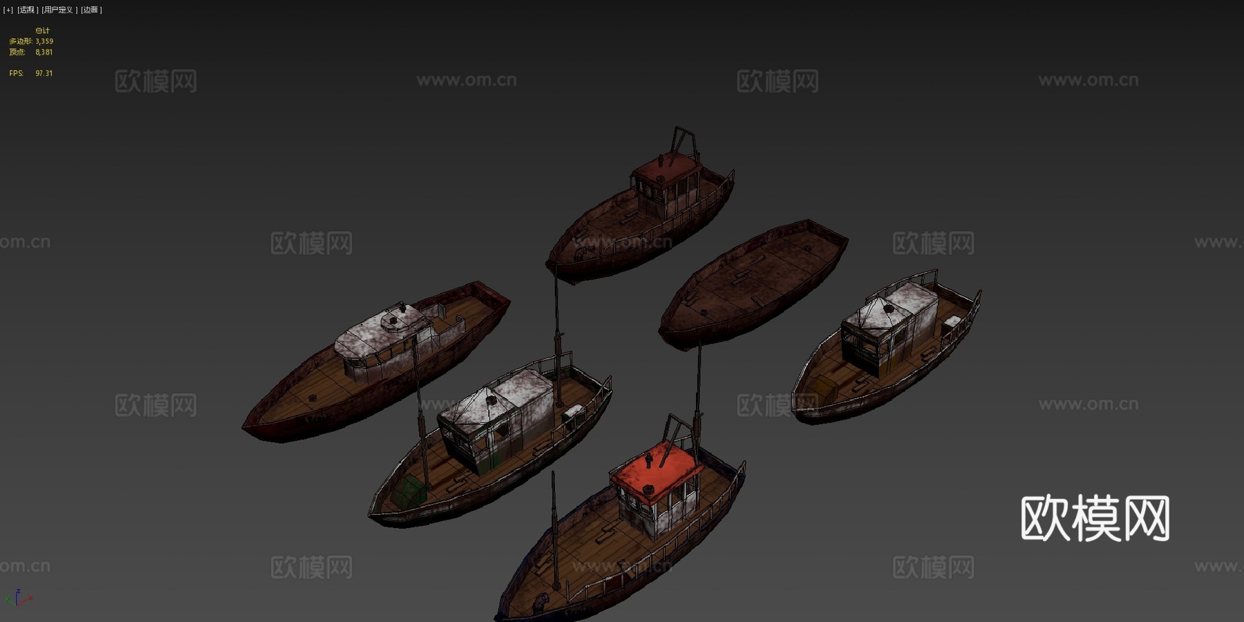 废料场船只su模型
