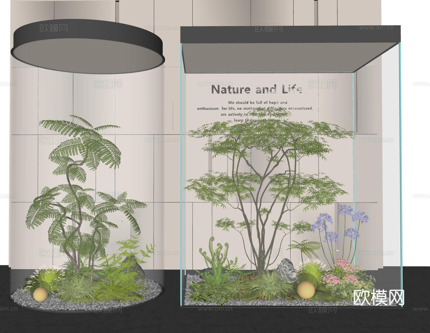 室内景观 植物造景 景观树 植物花草组合 植物堆su模型