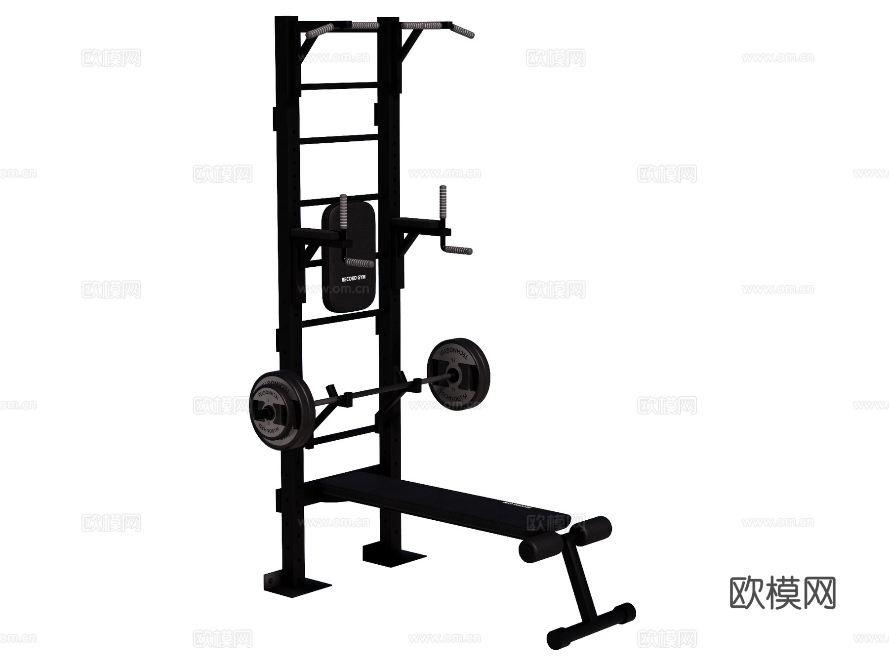 运动器材 健身器材 健身房设备 卧推su模型