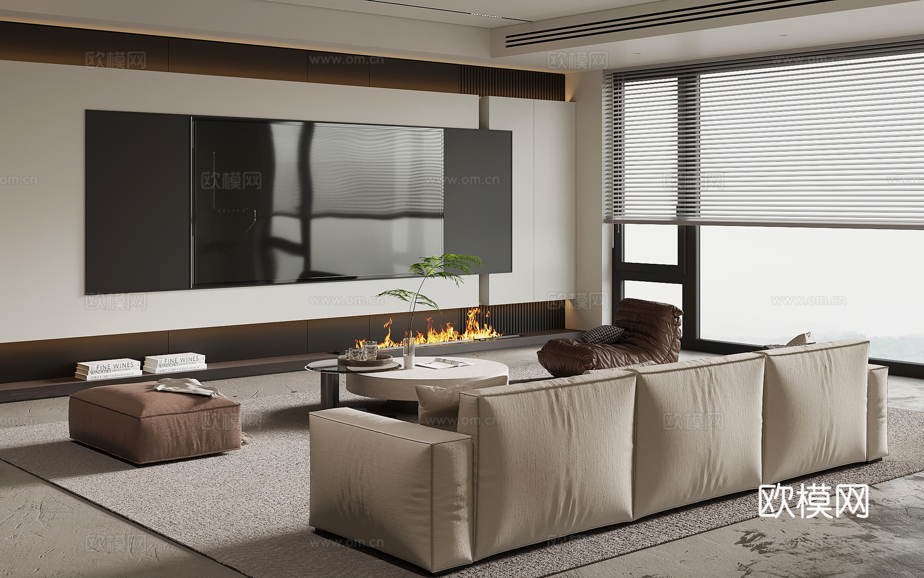 意式客厅su模型