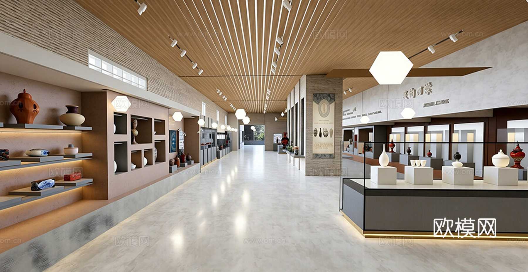 现代陶瓷博物馆 陶瓷瓦罐 文化展厅博物馆su模型