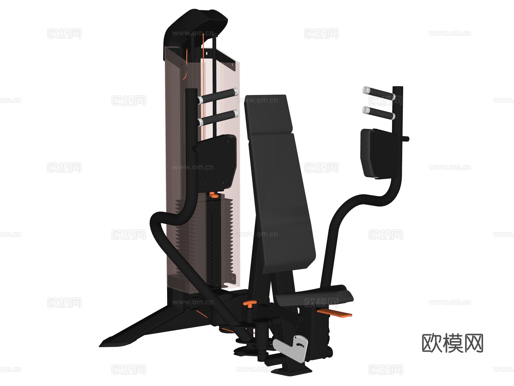 运动器材 健身器材 健身房设备 蝴蝶机su模型