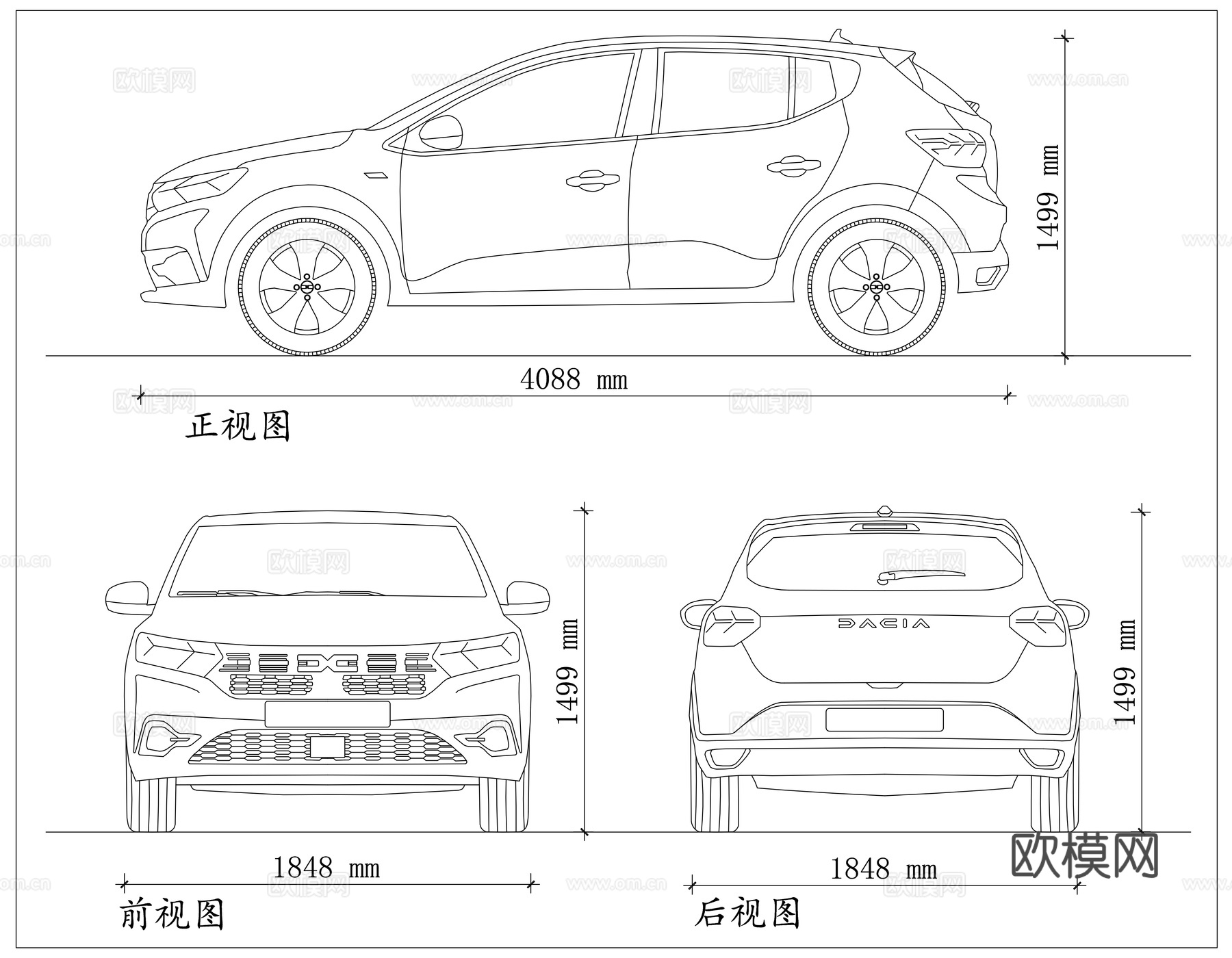 雷诺桑德罗 达契亚桑德罗 桑德罗入门车 桑德罗城市轿车cad施工图