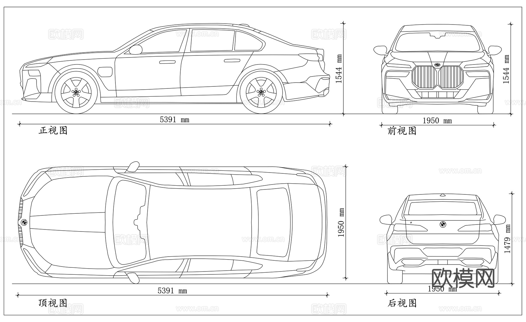 宝马 i7 旗舰 宝马纯电旗舰 宝马电动旗舰 宝马豪华纯电cad施工图