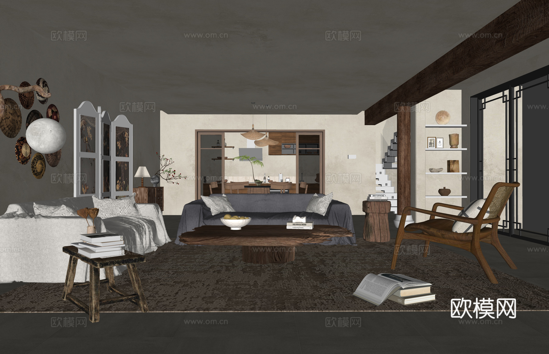 衣帽间 门窗 客厅 卫生间 卧室su模型