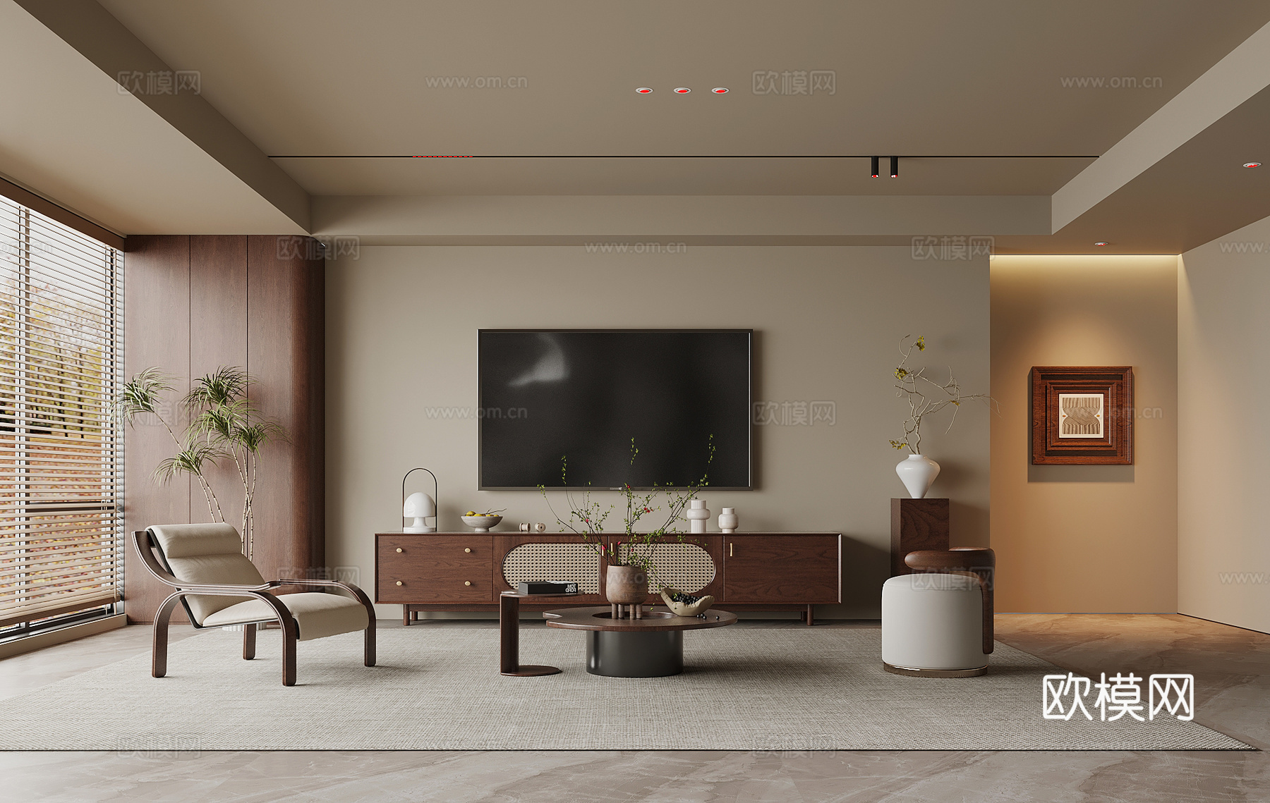 中古风客厅su模型