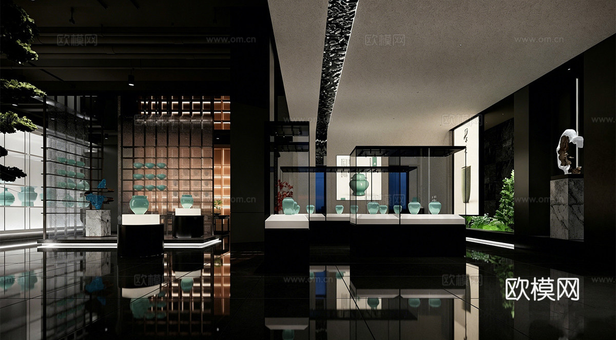 现代陶瓷博物馆 瓷器博物馆su模型