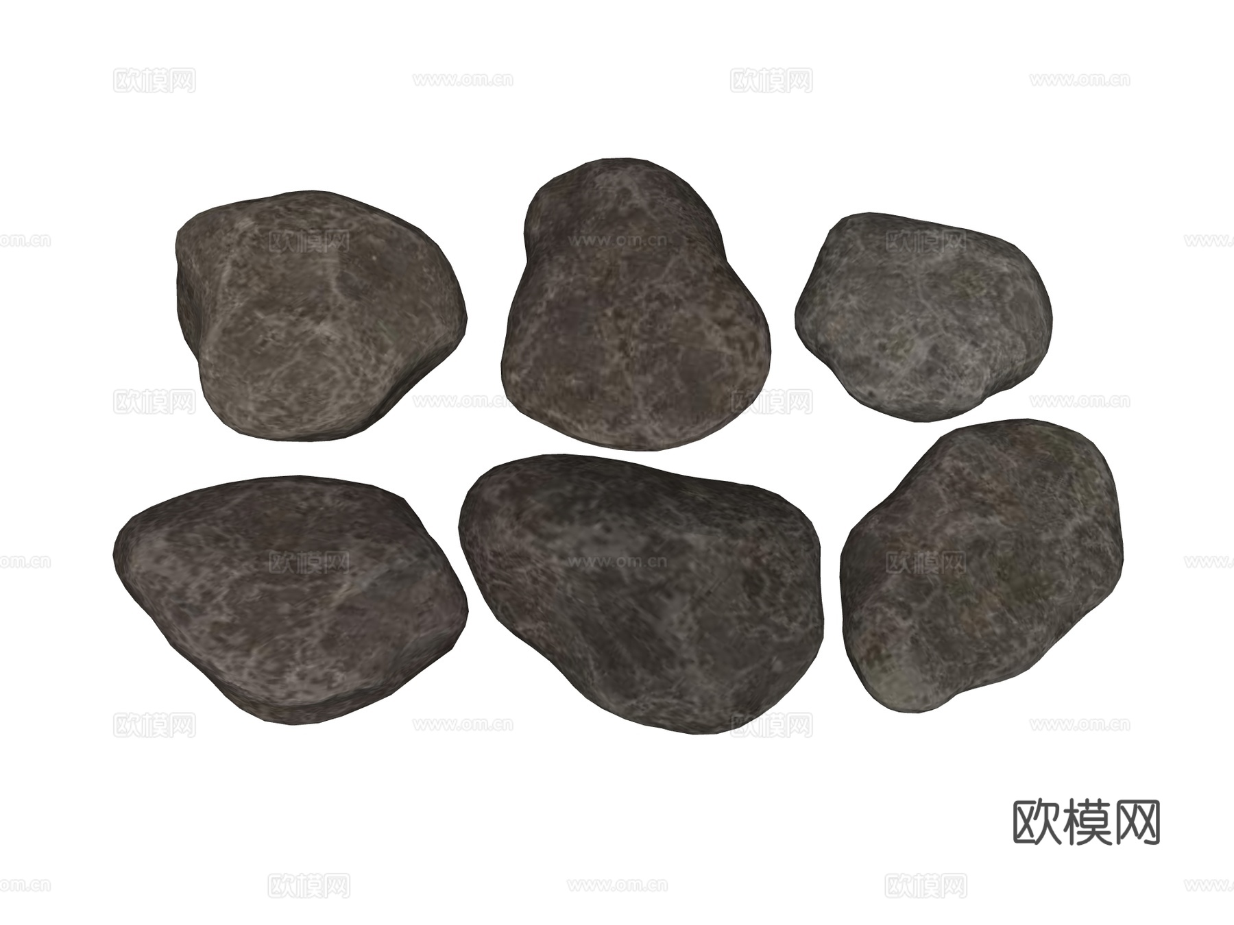 景观石 假山石头 园林景观su模型