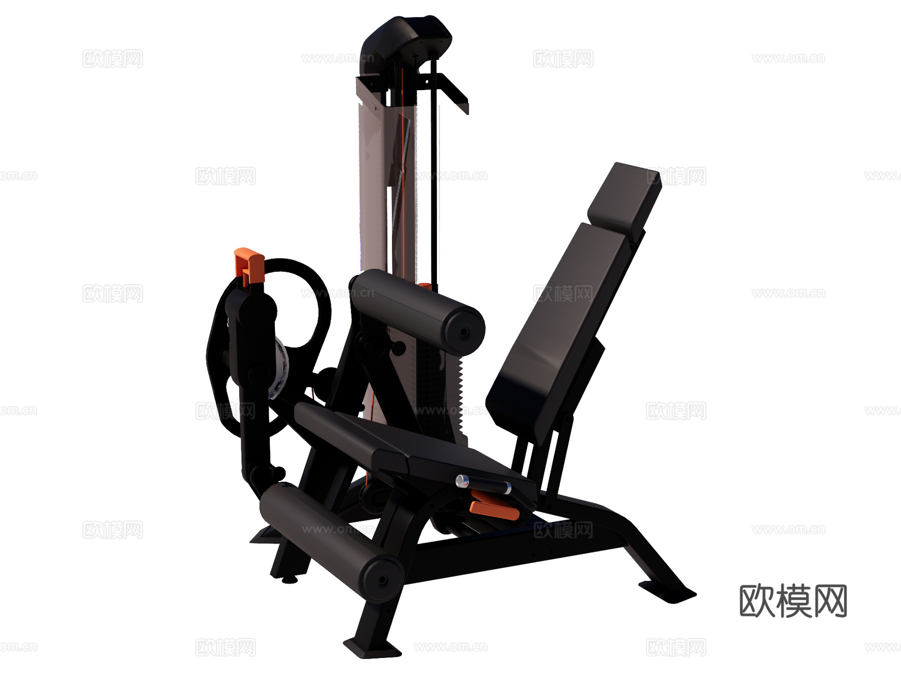 运动器材 健身器材 健身房设备 坐式屈腿训练器su模型