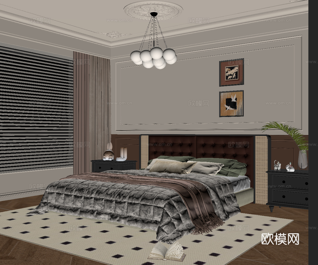 法式卧室su模型