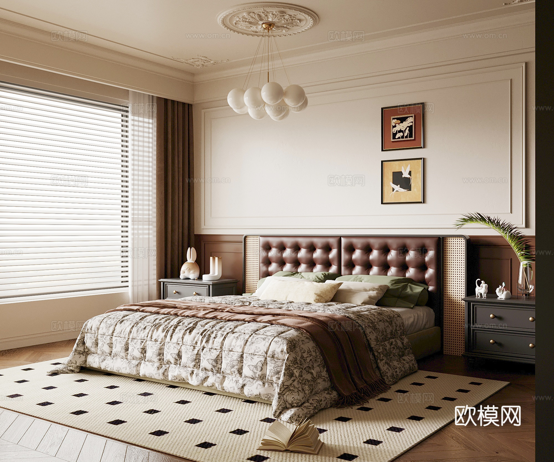 法式卧室su模型