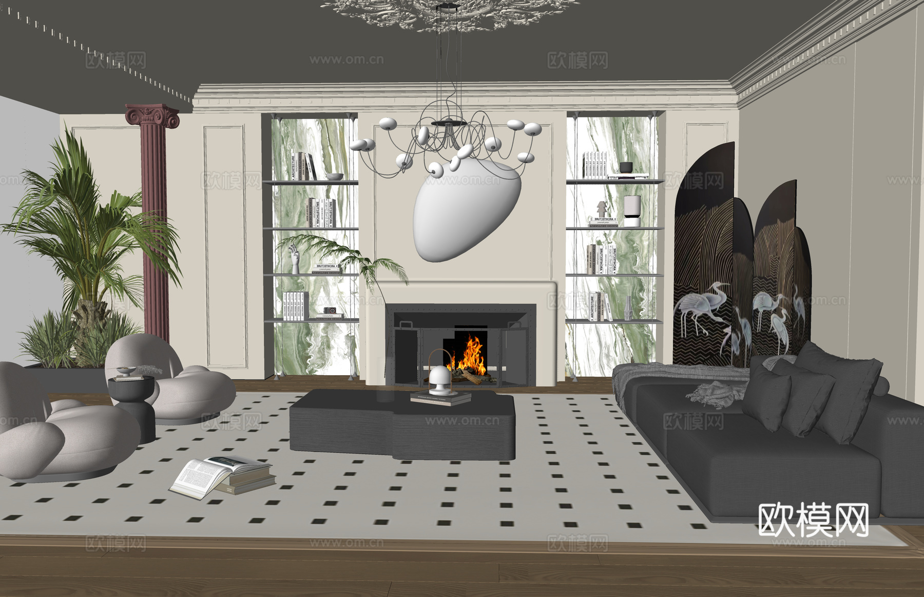 厨房 家装 衣帽间 卧室 茶室su模型