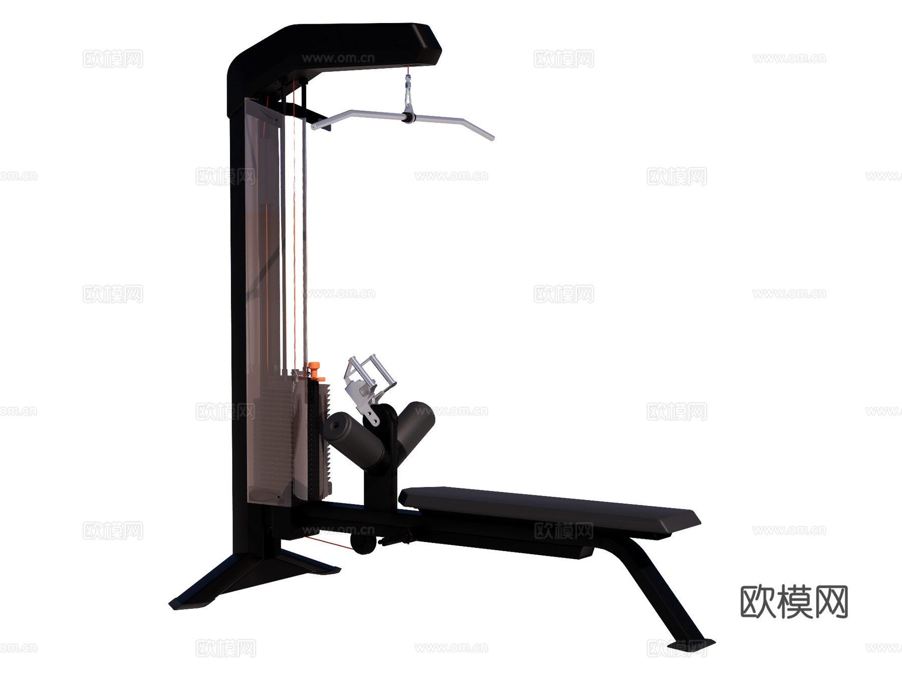 运动器材 健身器材 健身房设备 高拉背肌训练器su模型