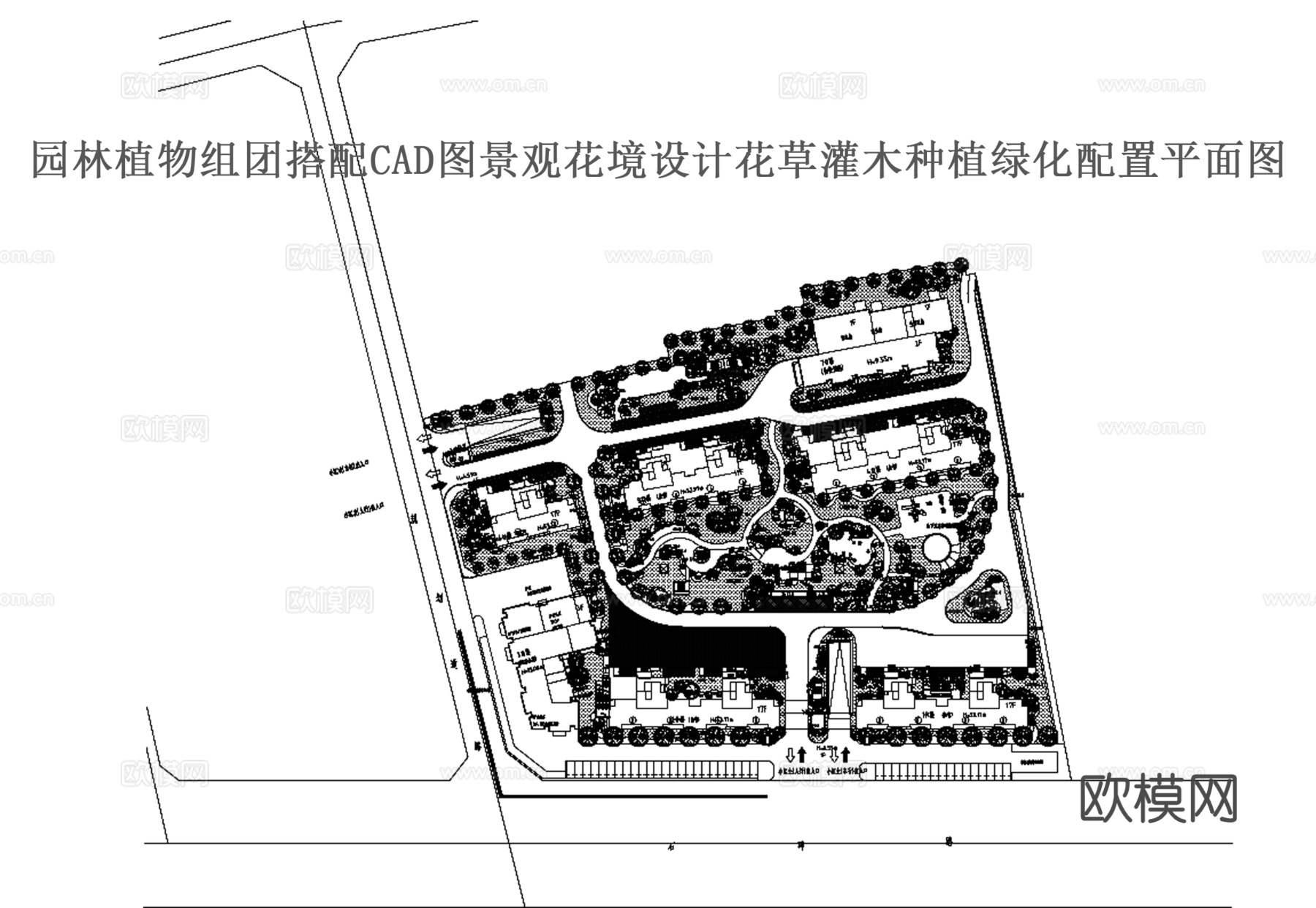 小区景观平面图CADcad施工图