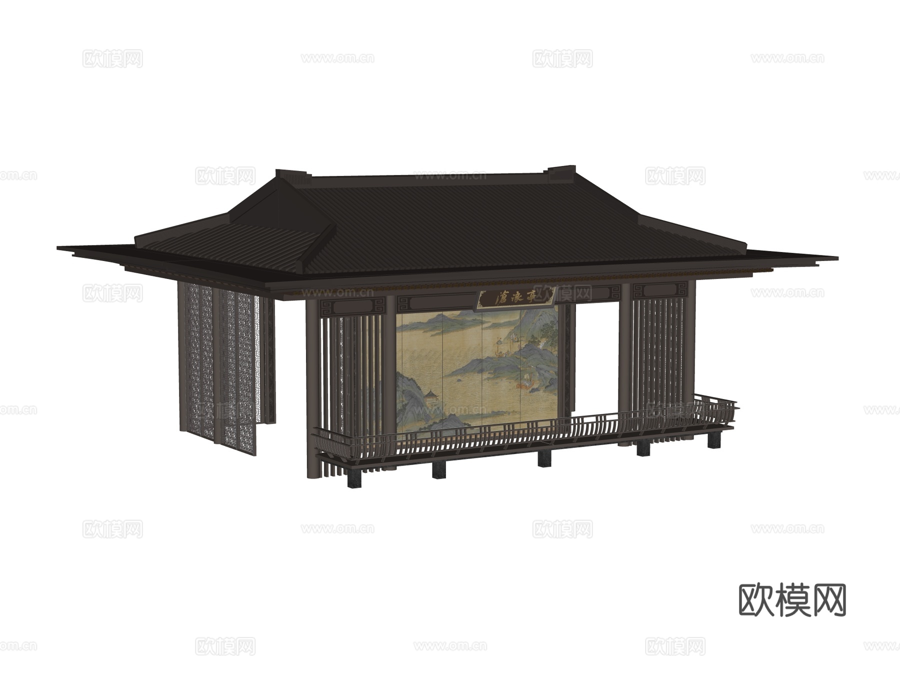 凉亭 景观亭 园林景观构件su模型
